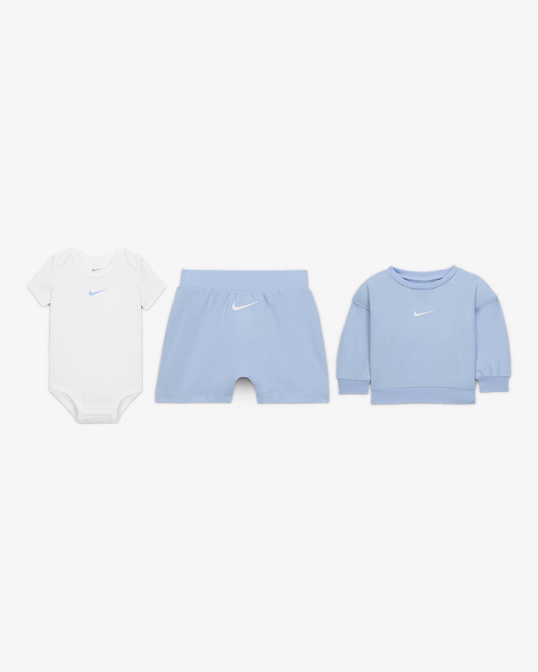 Nike Essentials Baby (0-9M) Crew and Shorts Set - Cobalt Bliss