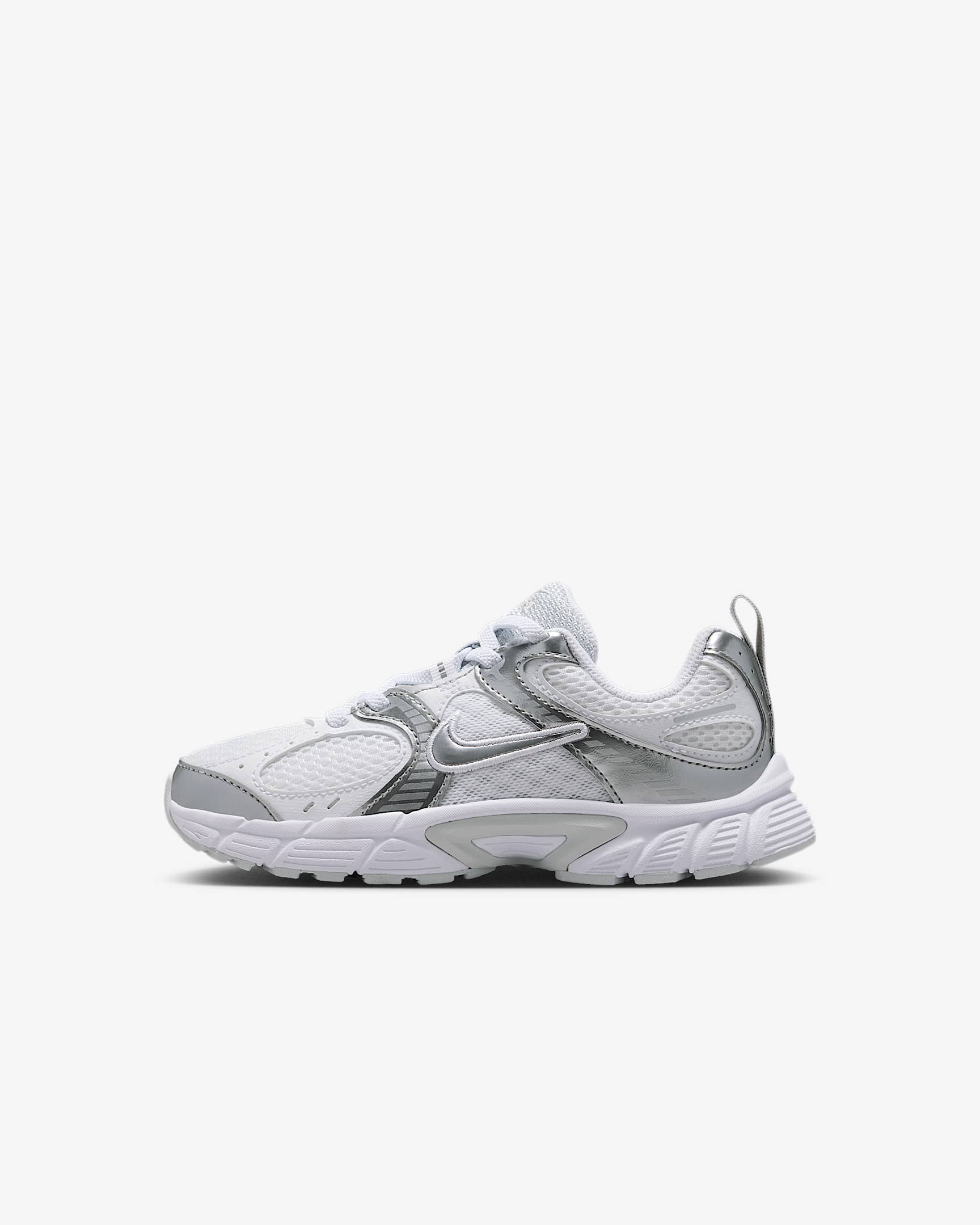Nike V5 RNR Younger Kids' Shoes - White/Pure Platinum/White/Metallic Silver