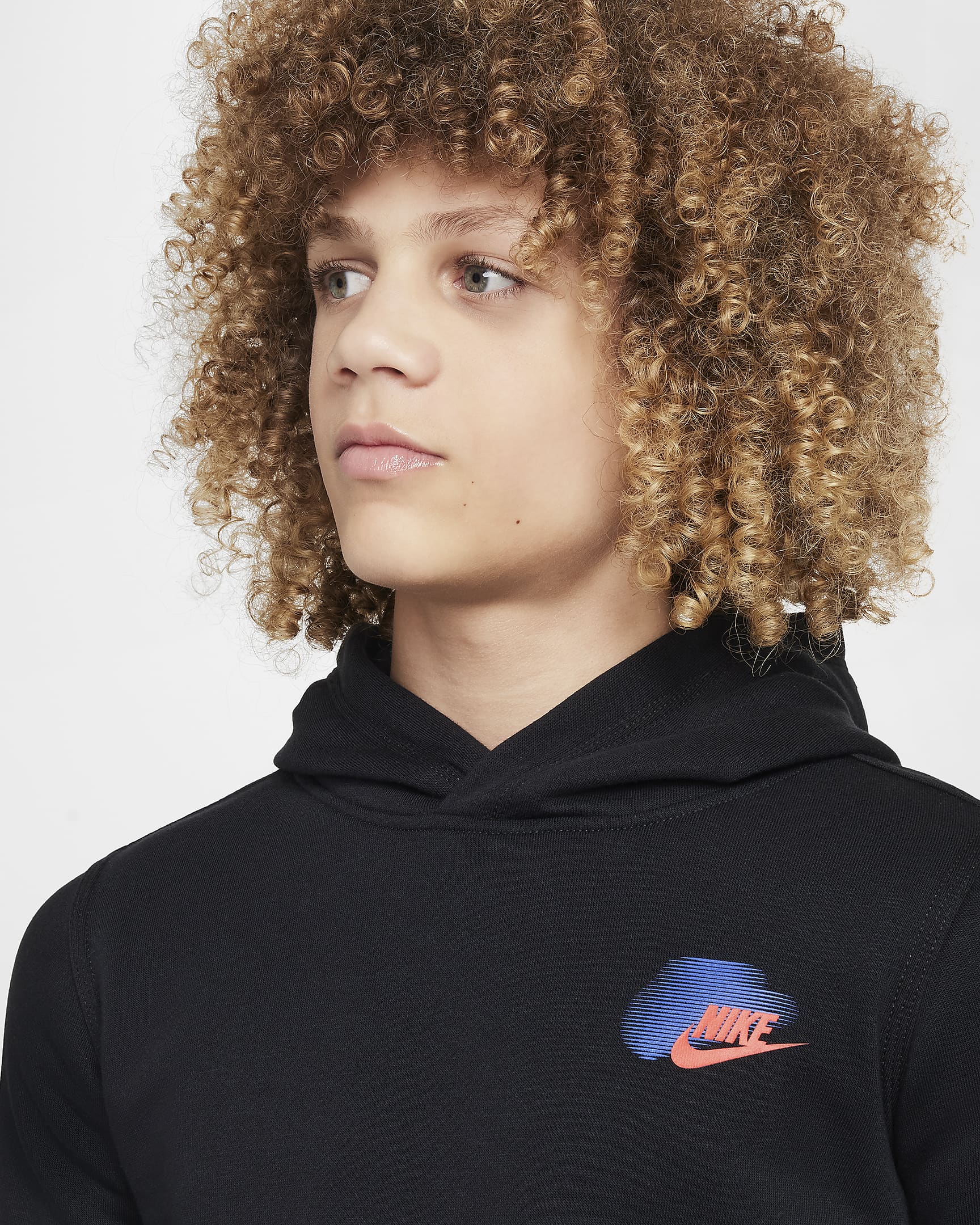 Dzianinowa bluza z kapturem dla dużych dzieci (chłopców) Nike Sportswear Standard Issue - Czerń