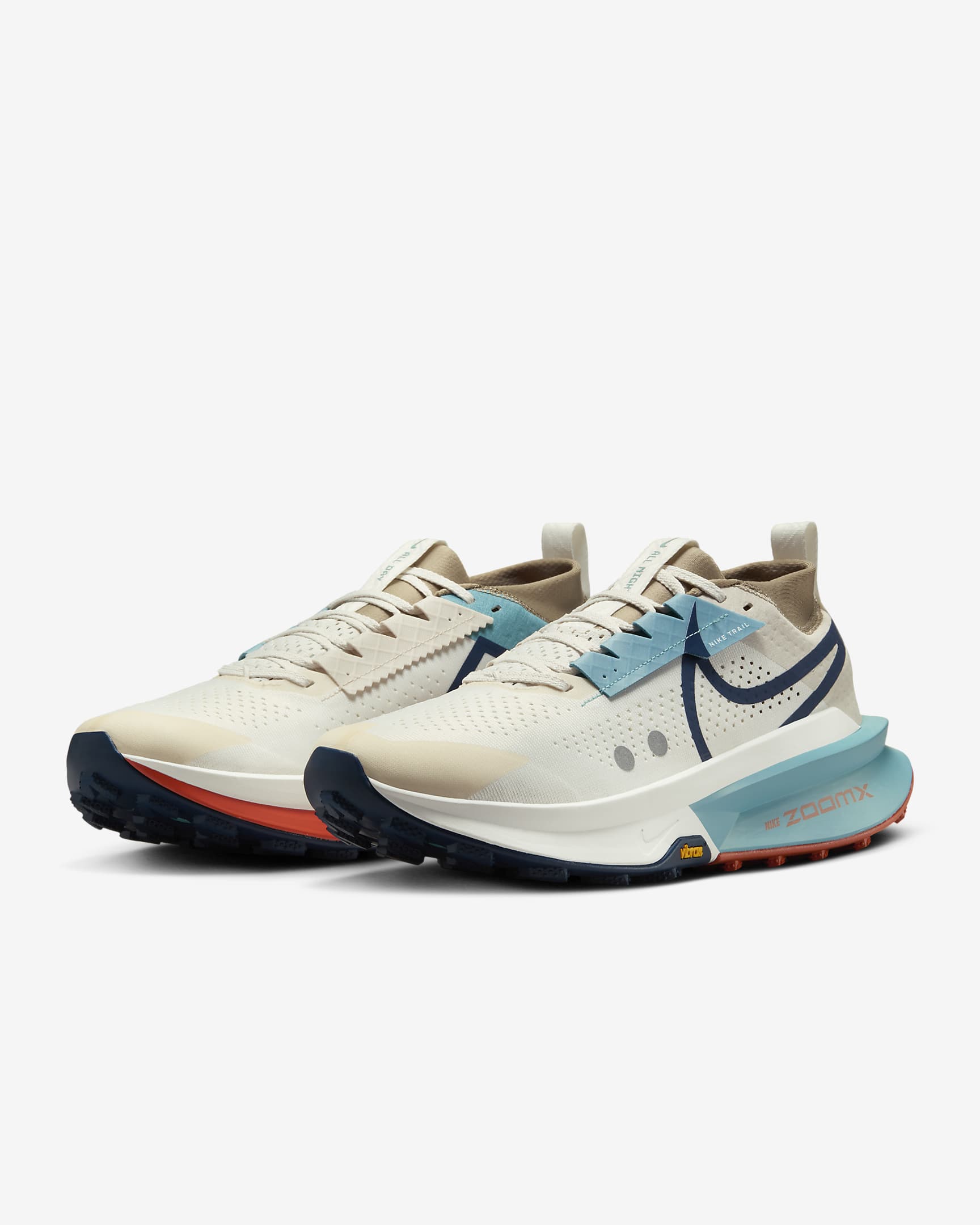 Nike Zegama Trail 2-trailløbesko til mænd - Phantom/Khaki/Denim Turquoise/Midnight Navy