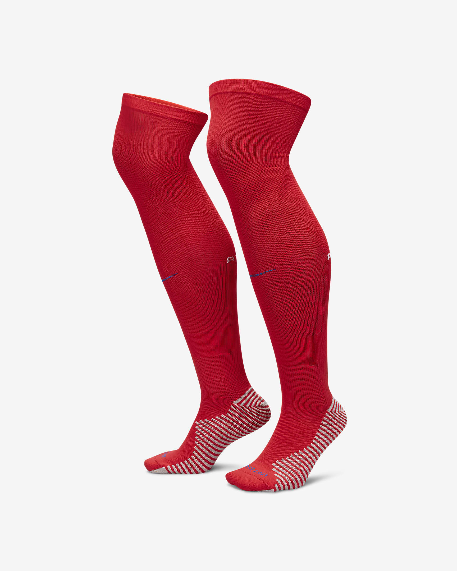 Atlético Madrid Strike Home/Away Knee-high Football Socks - Sport Red/Old Royal