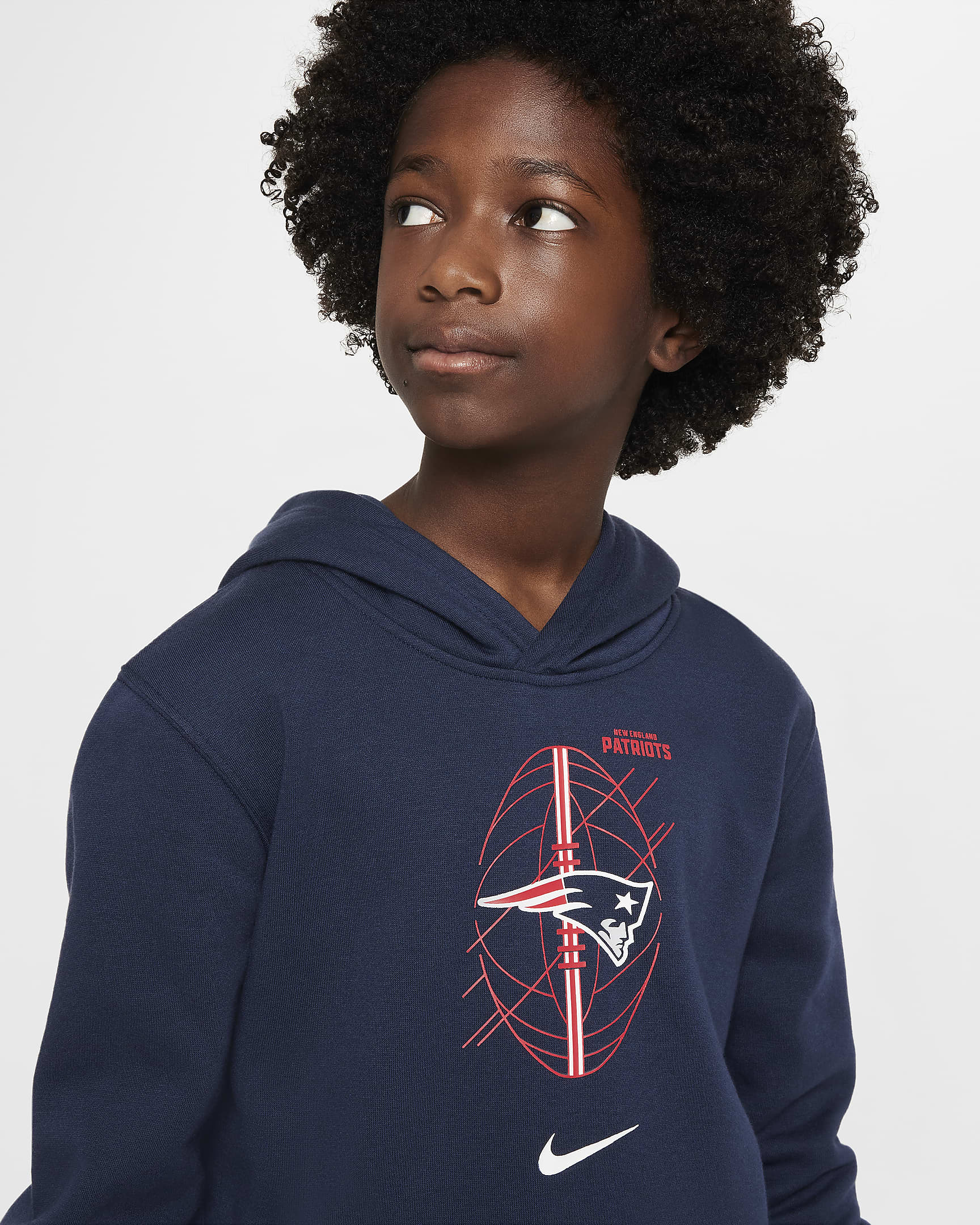 New England Patriots Club Nike NFL Fleece-Hoodie für ältere Kinder - College Navy