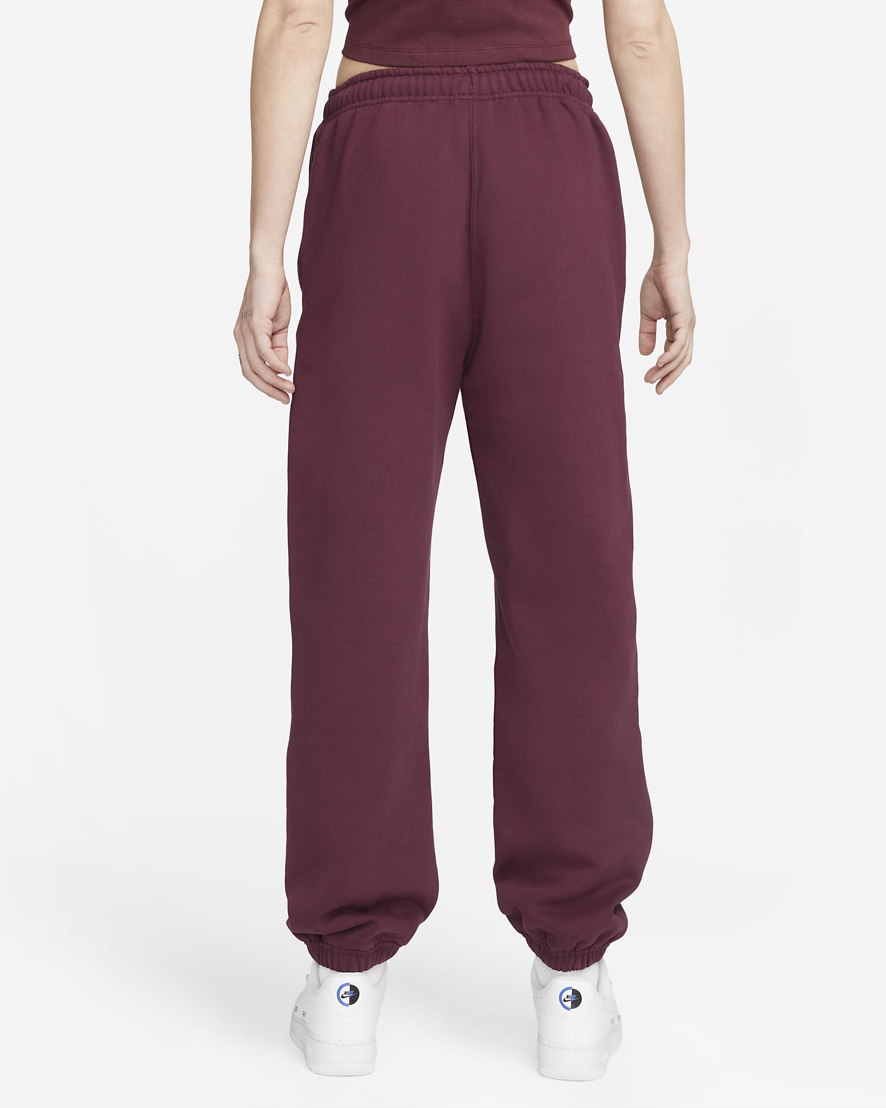 Nike Solo Swoosh Women's Fleece Trousers - Night Maroon