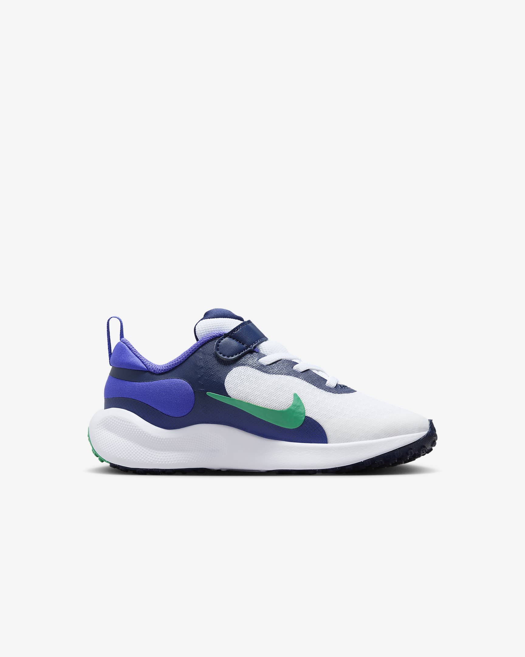 Nike Revolution 7 Younger Kids' Shoes - White/Persian Violet/Midnight Navy/Stadium Green