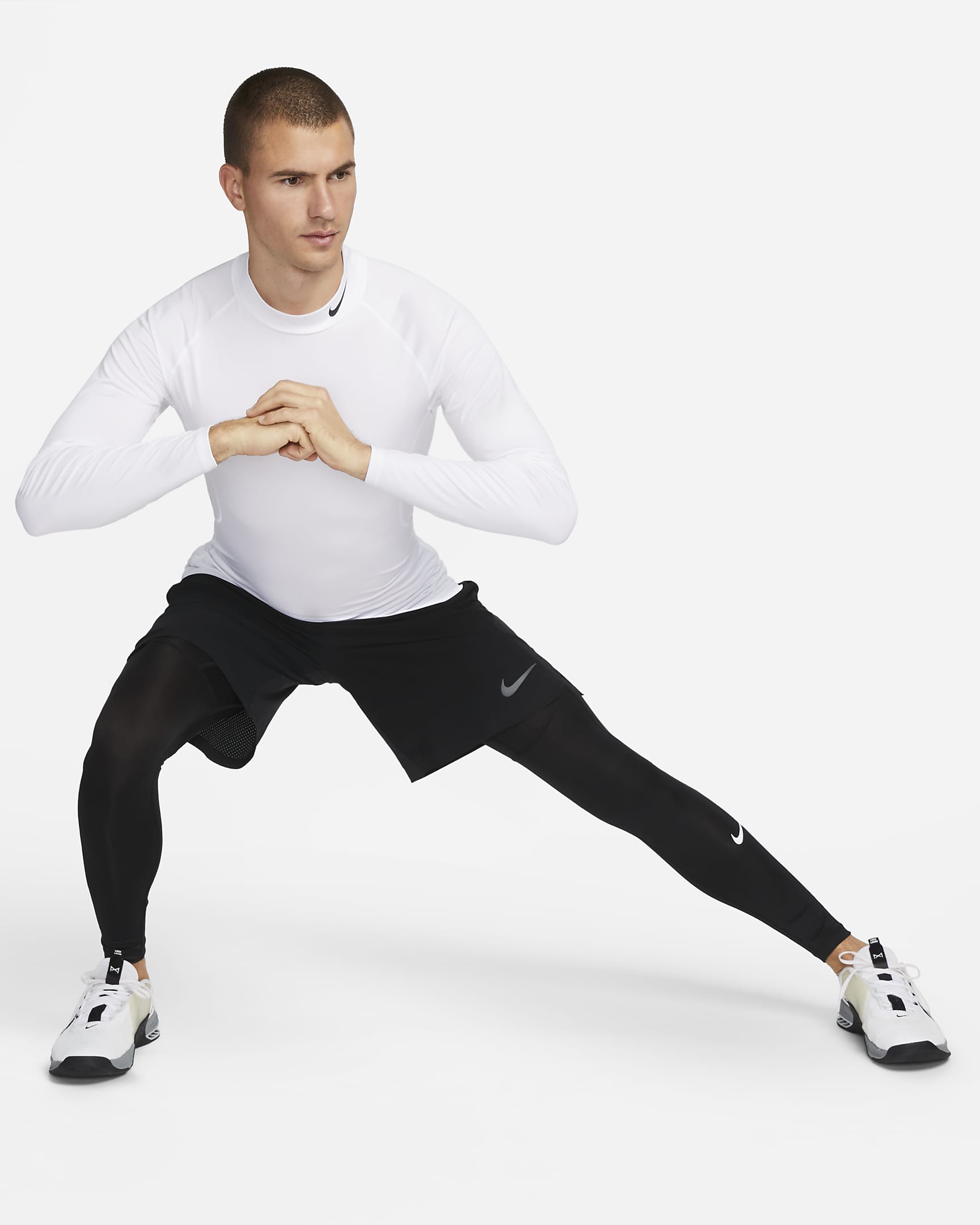 Nike Pro Dri-FIT treningstights til herre - Svart/Hvit