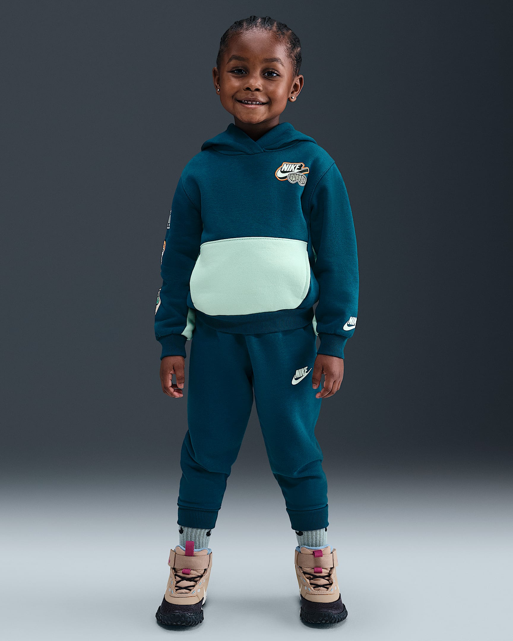 Nike Toddler Fleece Pullover Hoodie and Joggers Set - Blue Force