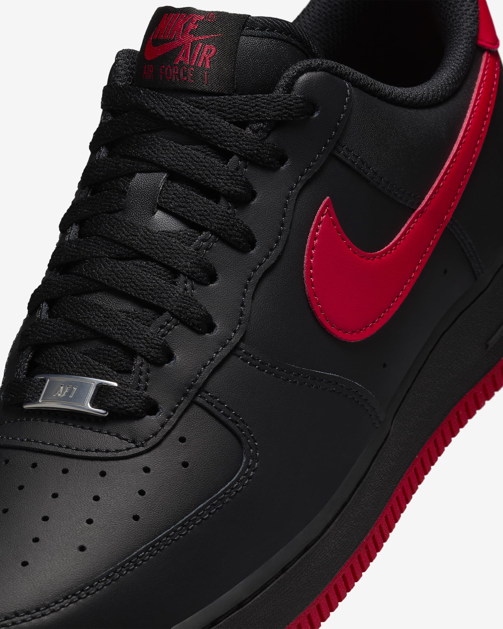 Nike Air Force 1 '07 Men's Shoes - Black/Black/University Red