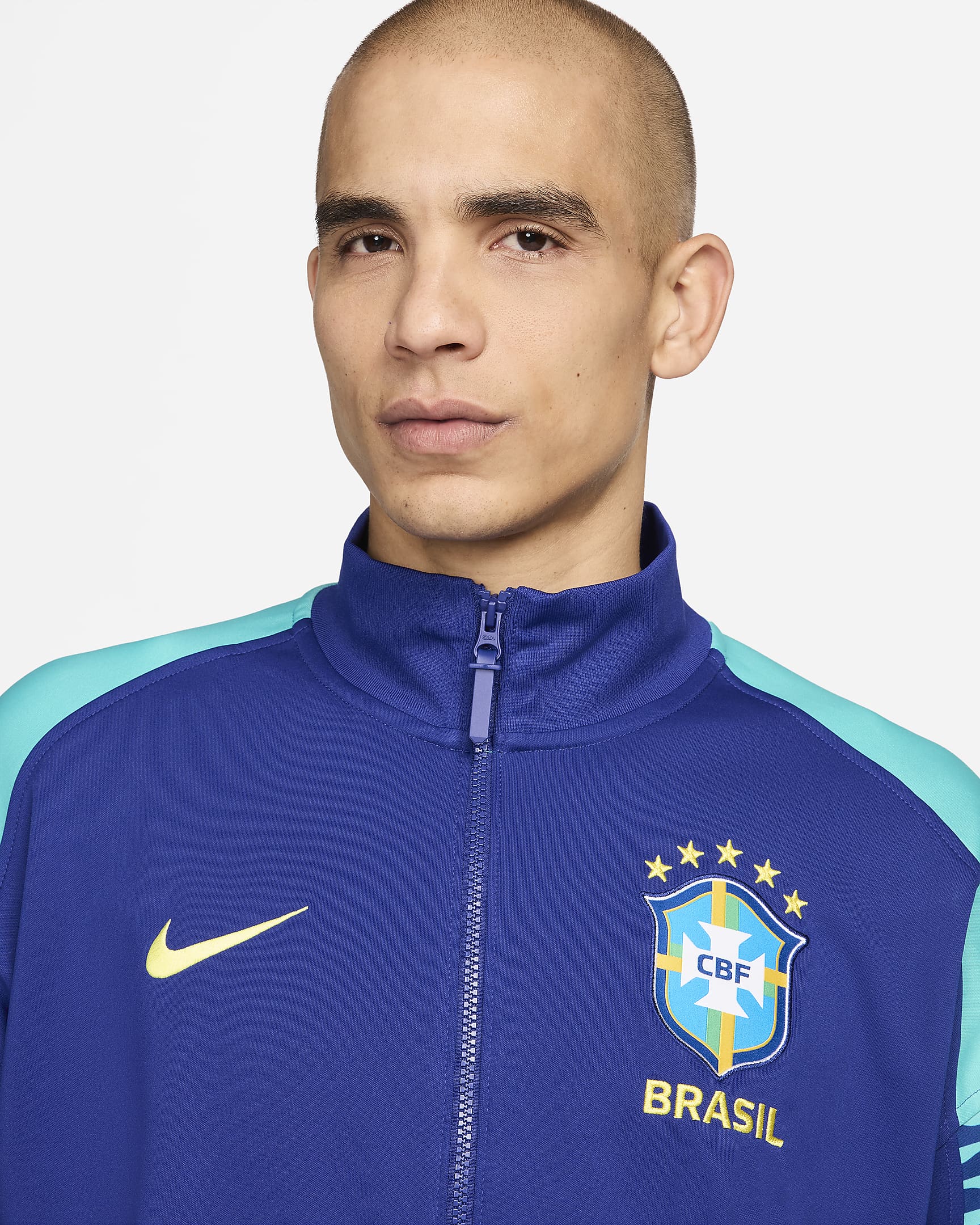 Brazil Strike Men's Nike Dri-FIT Soccer Jacket - Deep Royal Blue/Light Retro/Dynamic Yellow