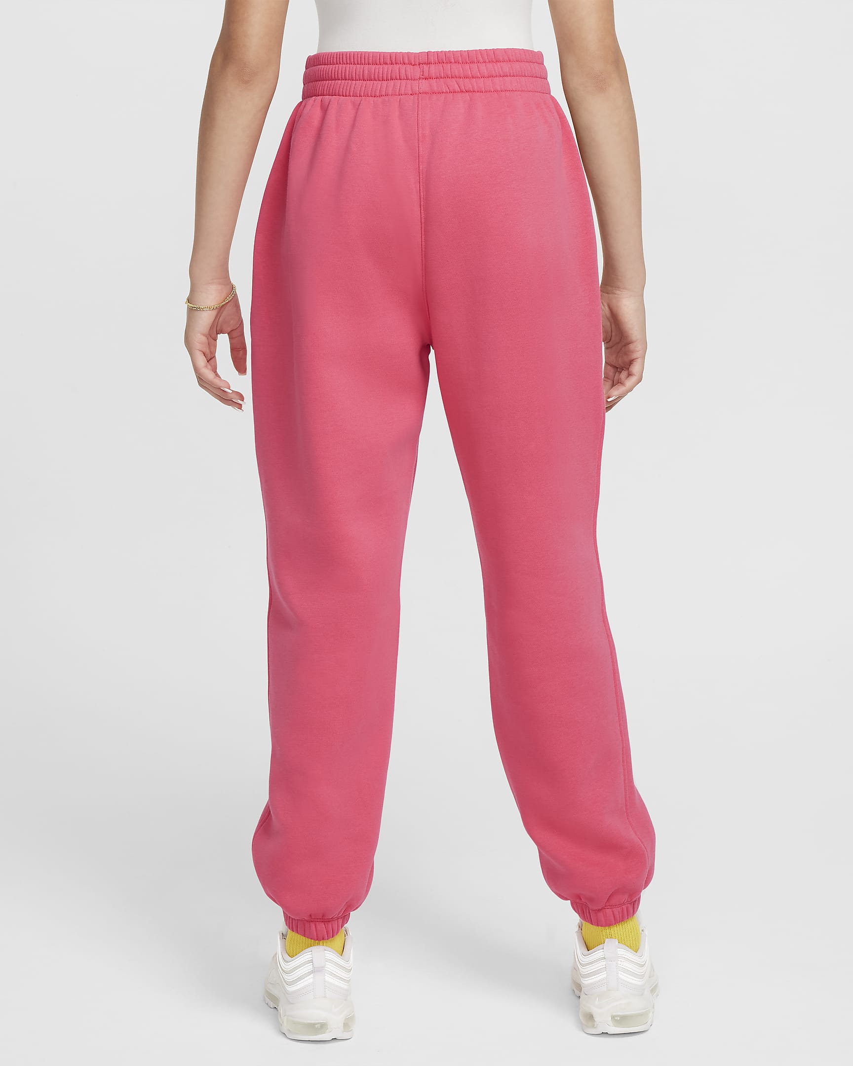 Pants holgados para niños talla grande Nike Sportswear Club Fleece - Rosa margarita/Rosa margarita/Blanco