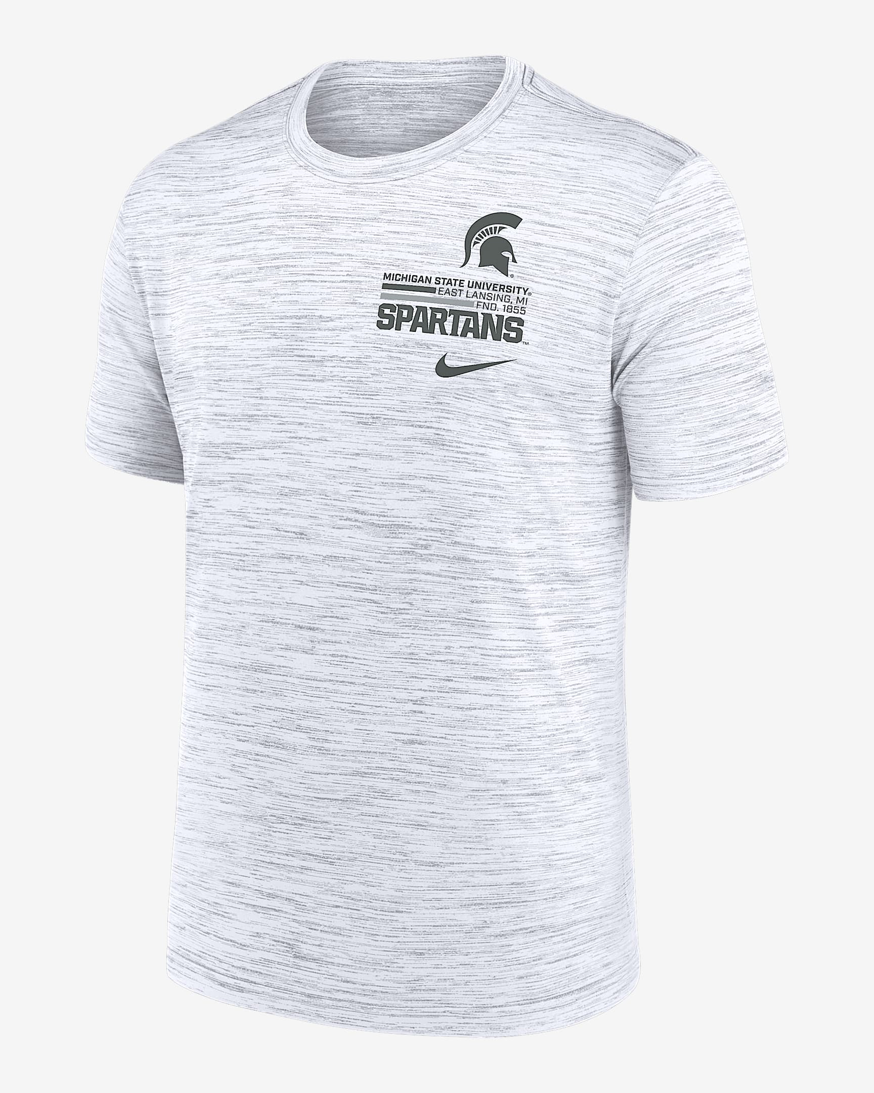 Michigan State Campus Chest Stack Velocity Men's Nike Dri-FIT College T-Shirt - White