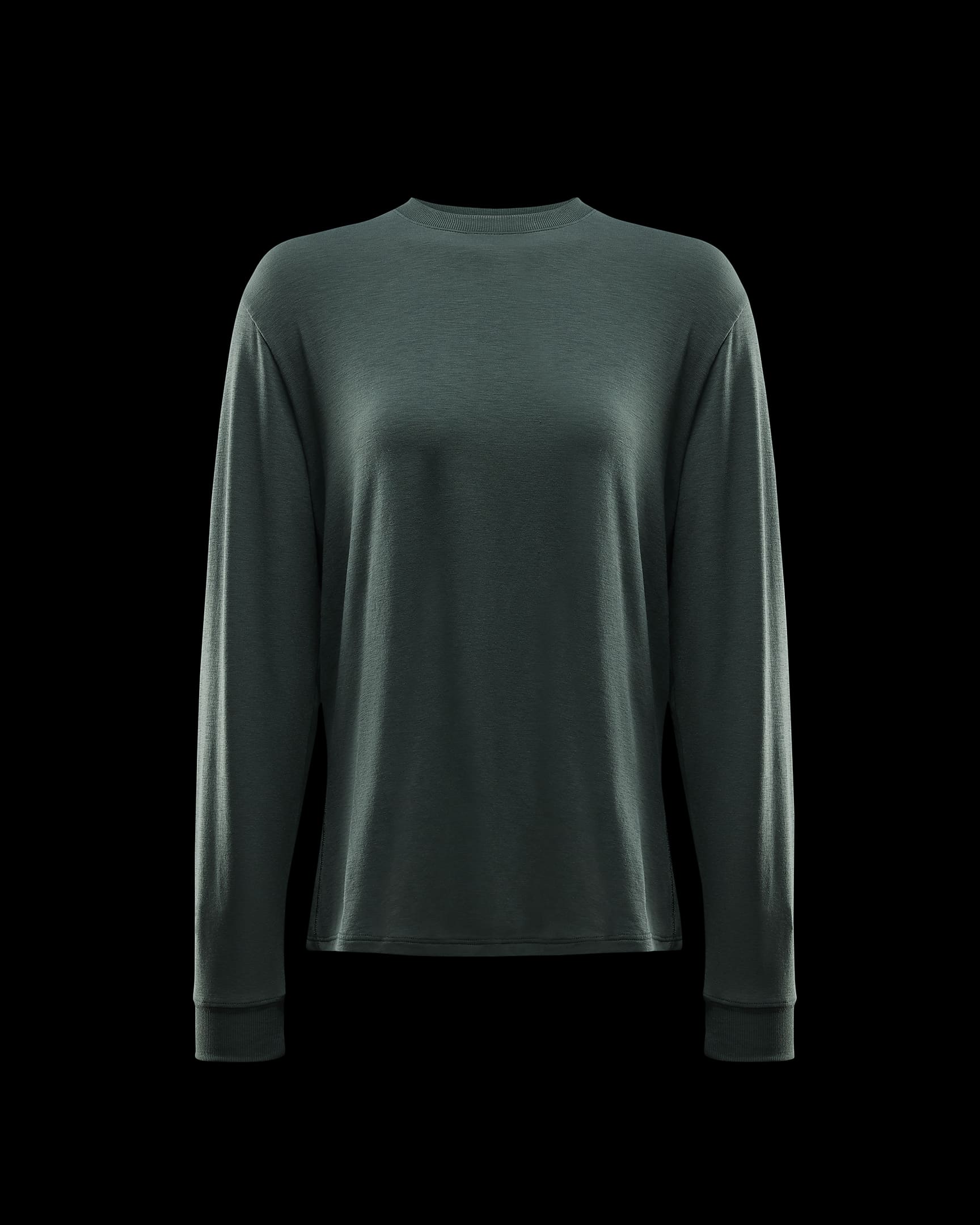 Nike One Relaxed Women's Dri-FIT Long-Sleeve Top - Vintage Green/Black