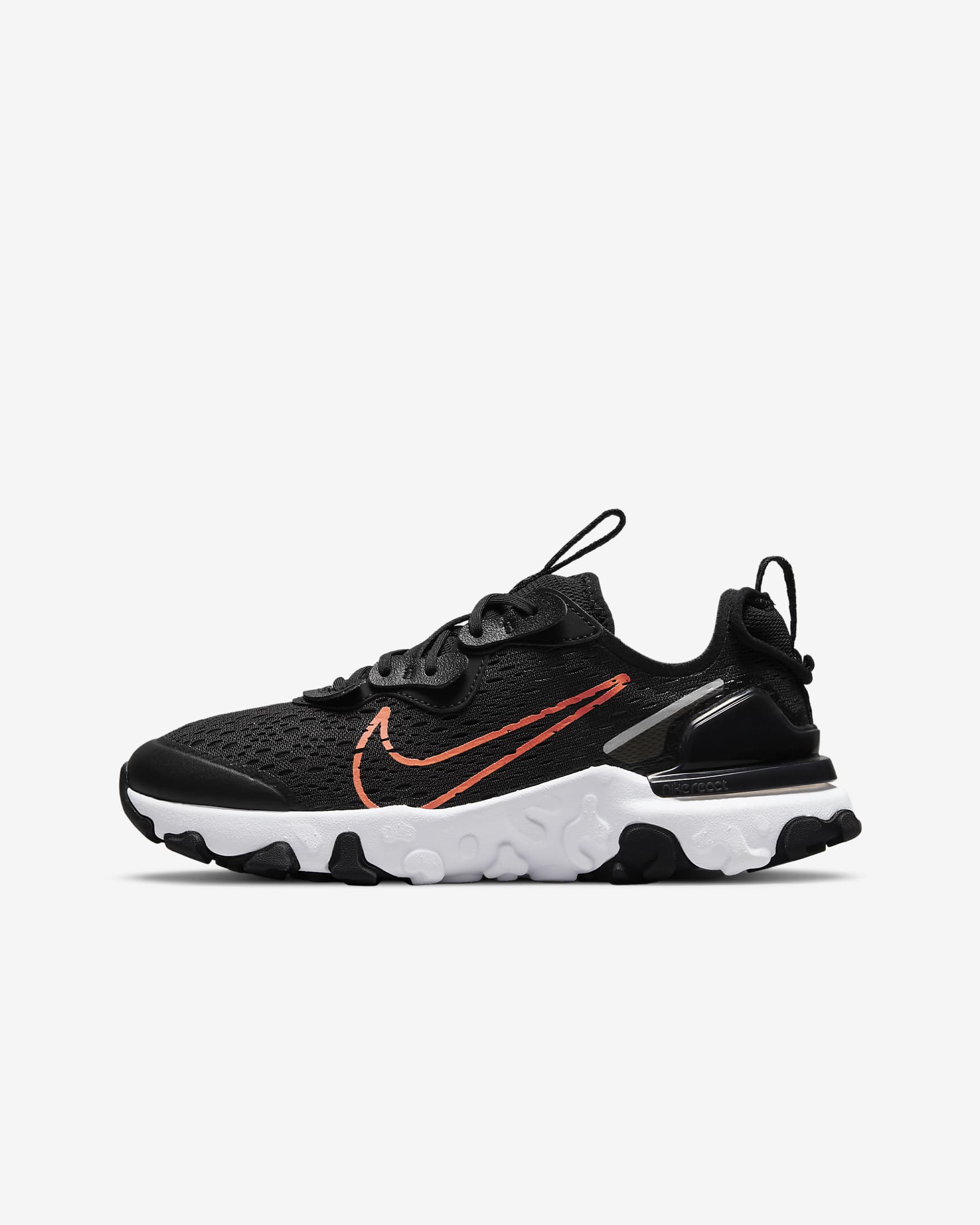 Nike React Vision Older Kids' Shoes - Black/Reflect Silver/White/Total Orange