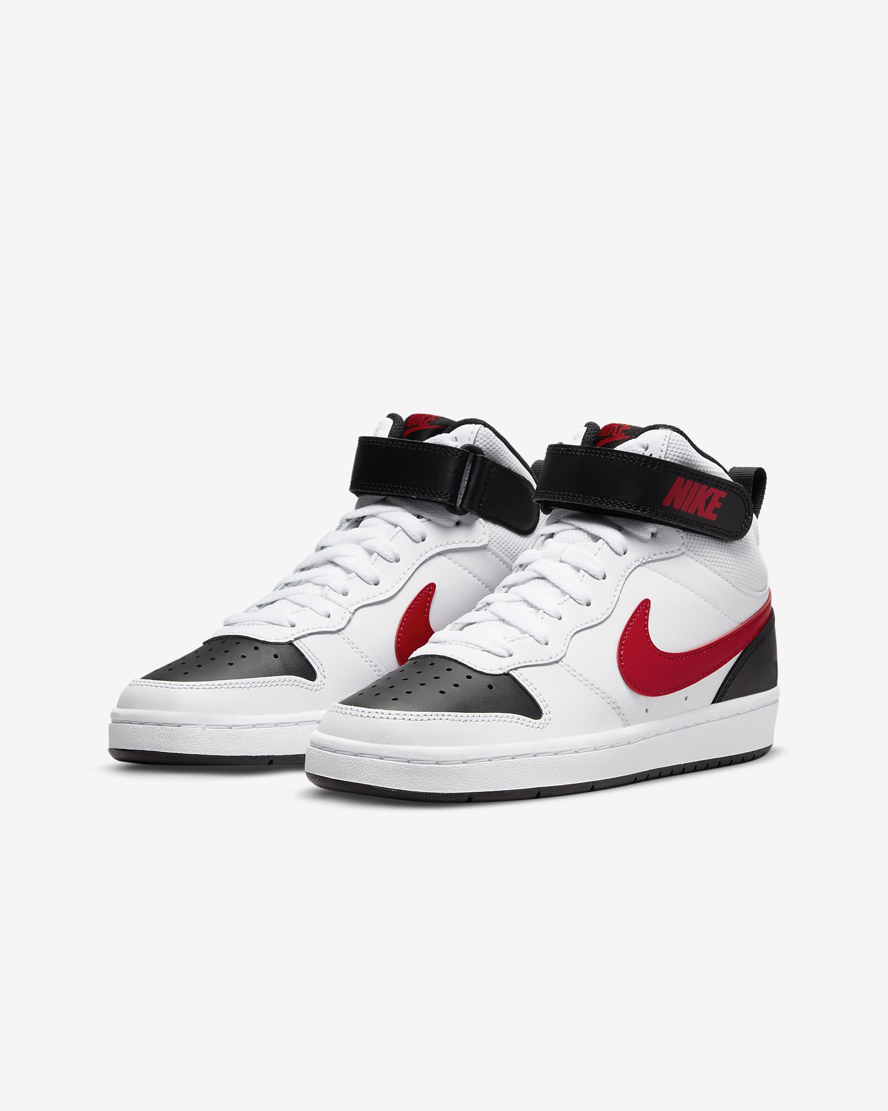 Nike Court Borough Mid 2 Older Kids' Shoes - White/Black/University Red