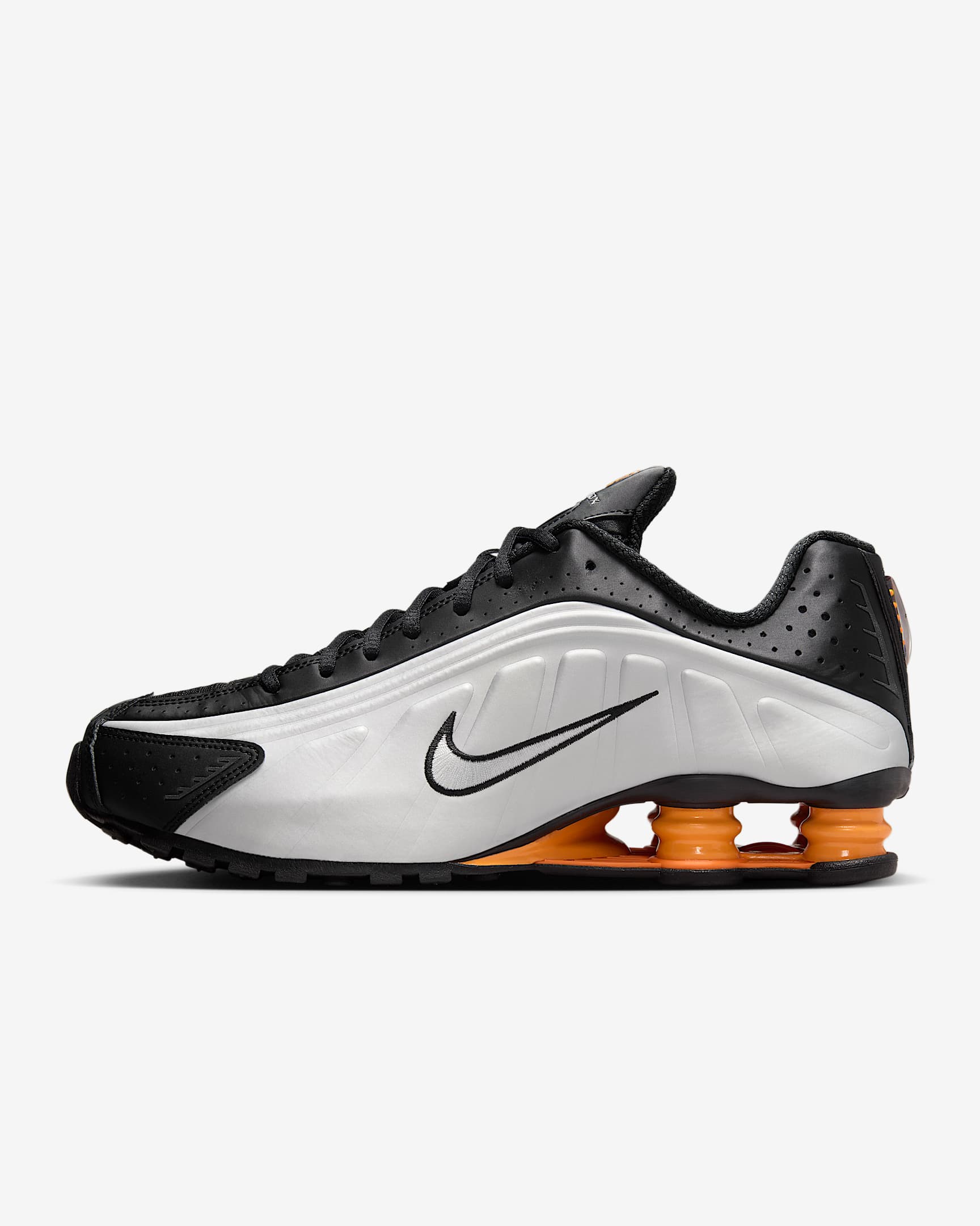 Nike Shox R4 Men's Shoes - Black/Bright Mandarin/Metallic Silver/Vast Grey