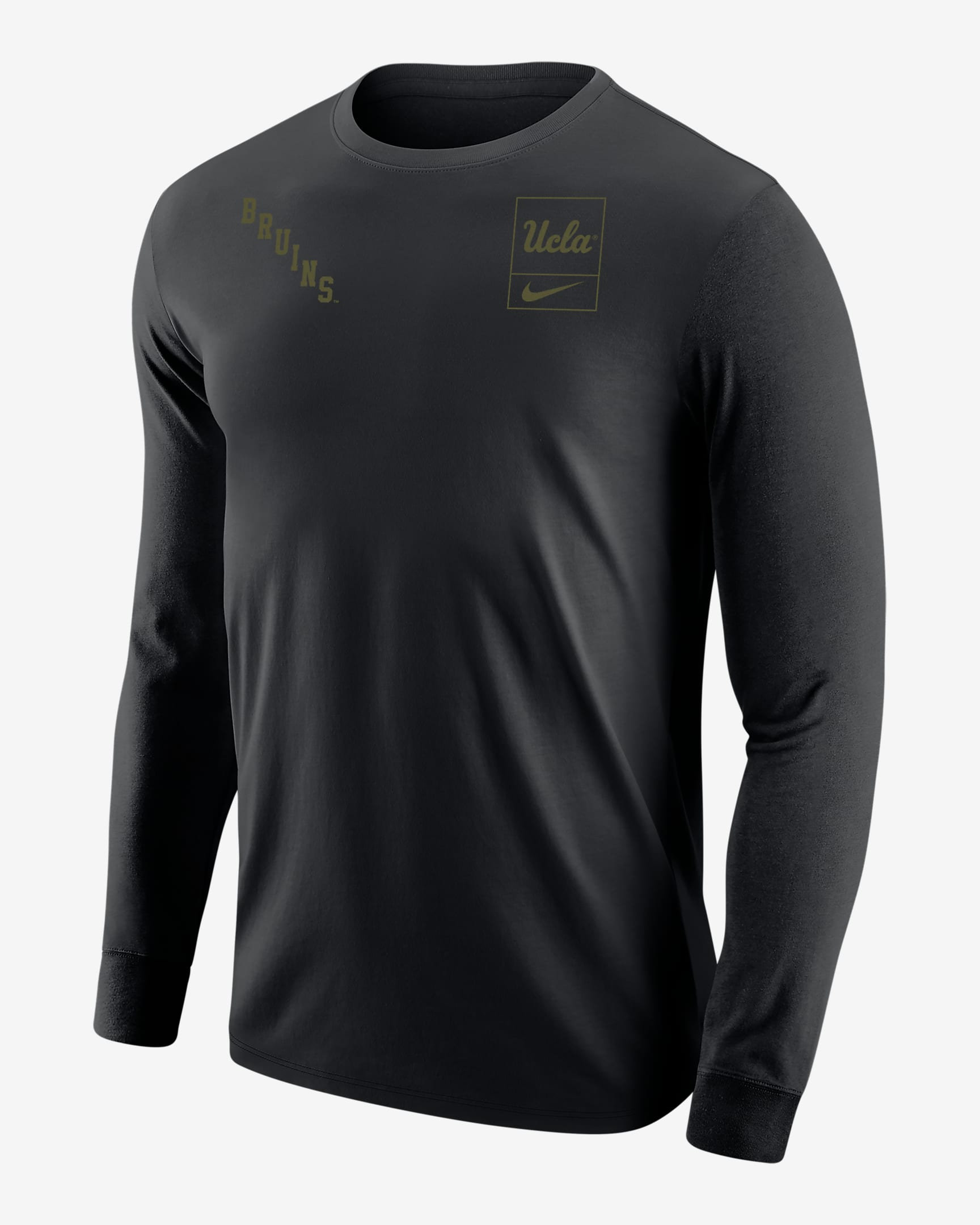 UCLA Olive Pack Men's Nike College Long-Sleeve T-Shirt - Black