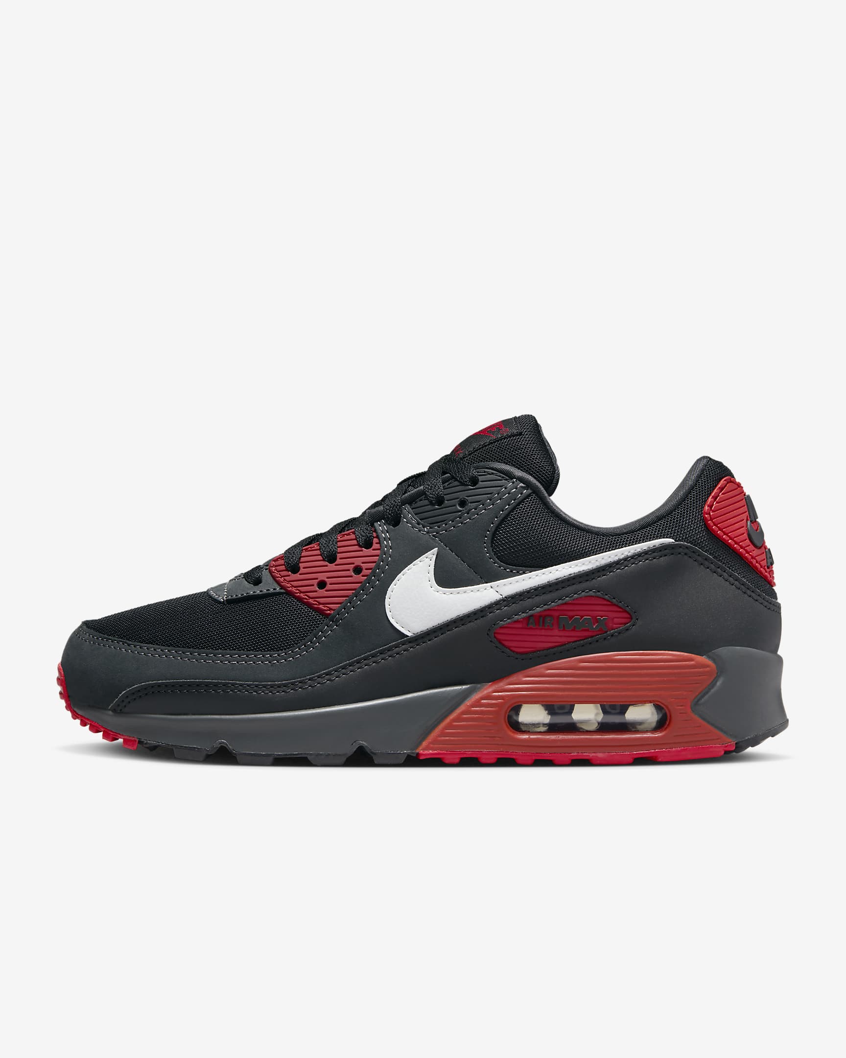 Tenis para hombre Nike Air Max 90 - Antracita/Negro/Rojo místico/Blanco cumbre