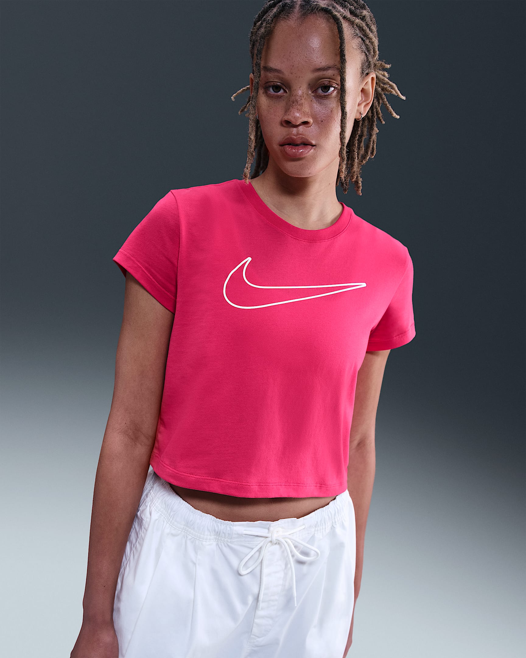 Nike Sportswear Women's Short-Sleeve Graphic T-Shirt - Rush Pink/White