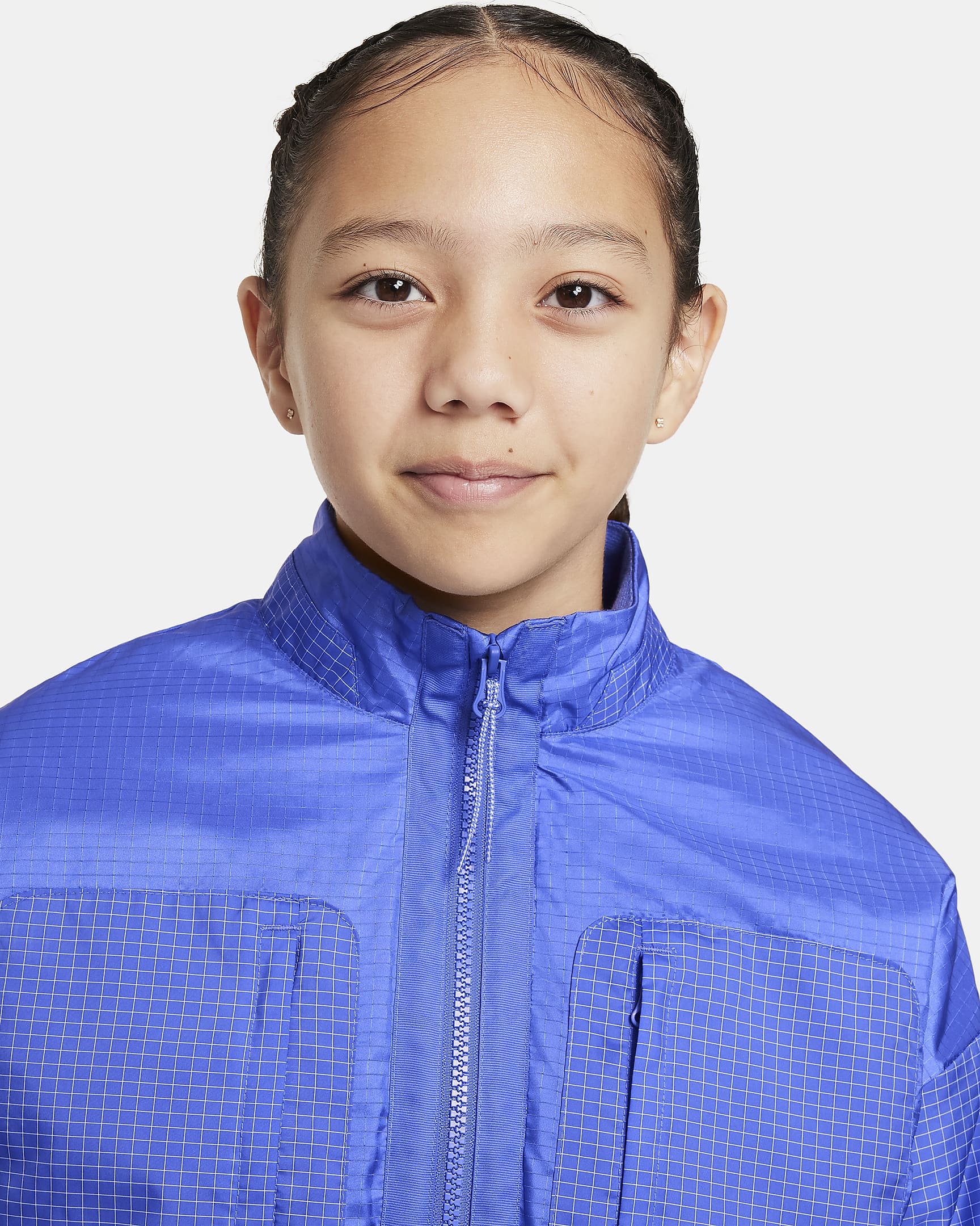 Nike Sportswear Therma-FIT Repel Big Kids' (Girls') Shirt-Jacket - Blue Joy/Blue Joy/Sea Glass