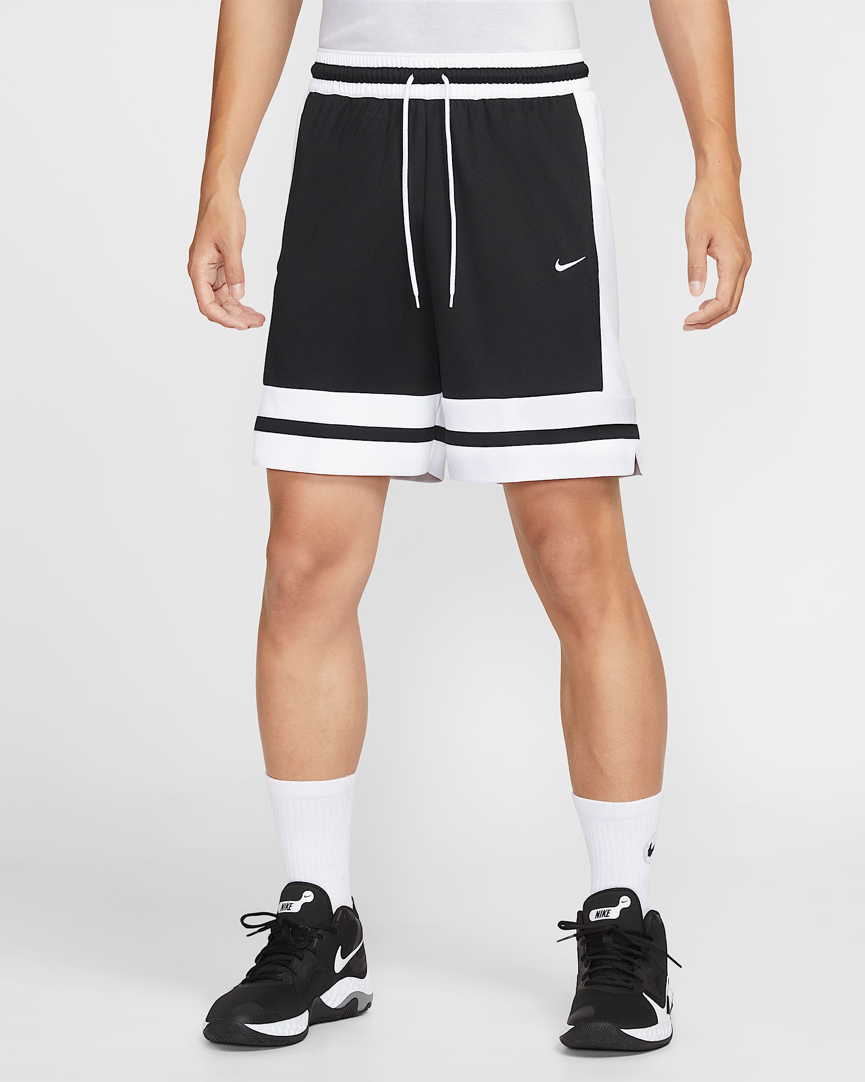 Nike Men's Dri-FIT 20.5cm Basketball Shorts - Black/White/Black/White