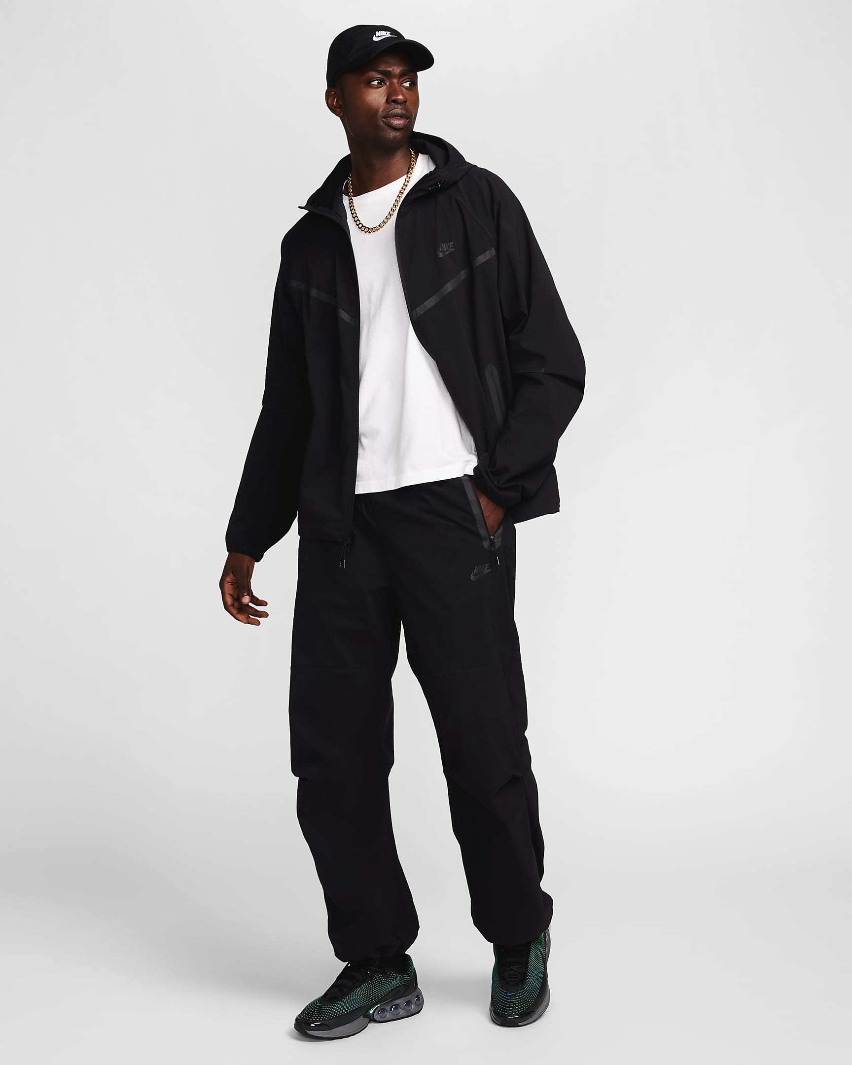 Nike Tech geweven oversized herenbroek - Zwart/Zwart/Zwart