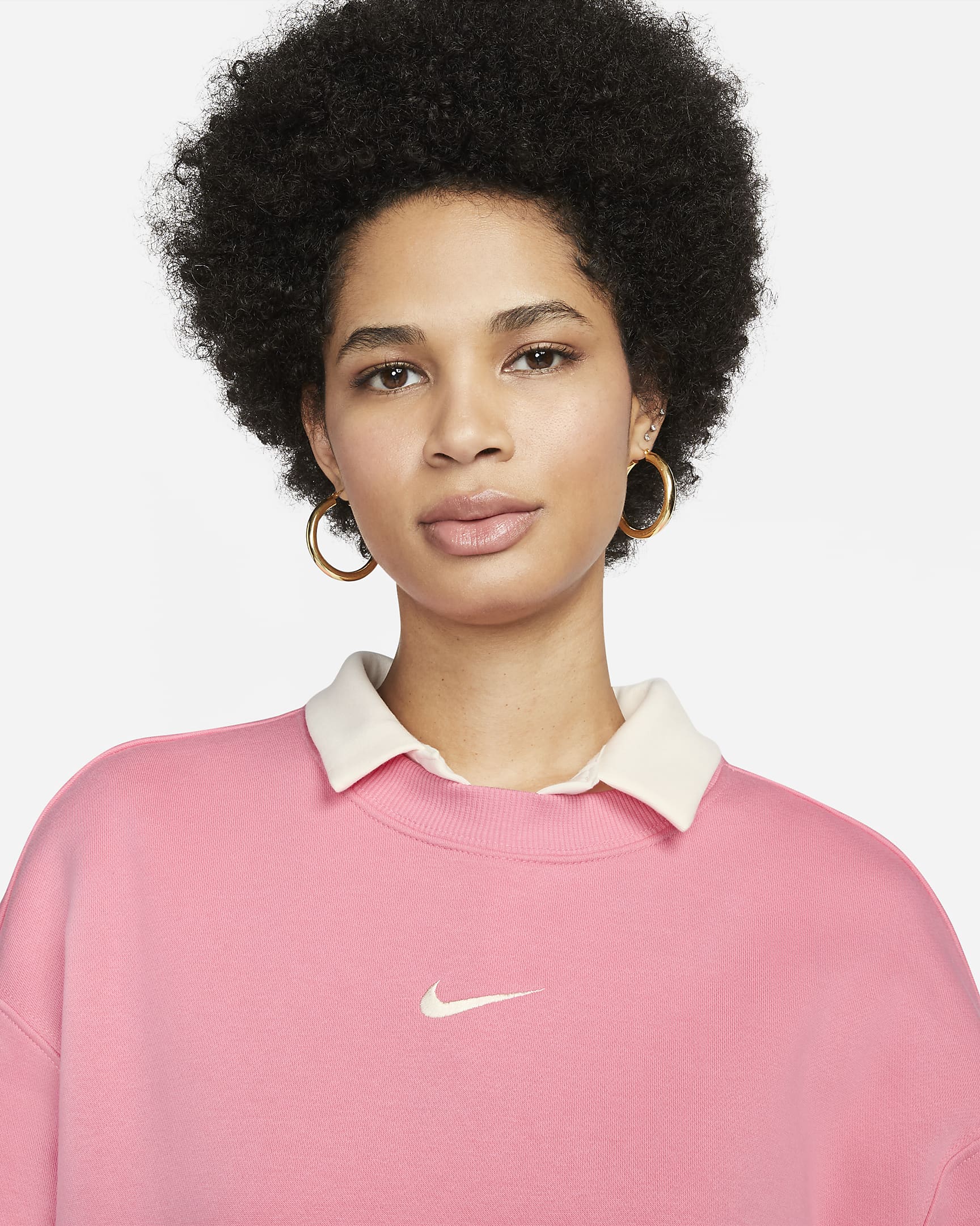 Nike Sportswear Phoenix Fleece Women's Oversized Crew-Neck Sweatshirt - Coral Chalk/Sail