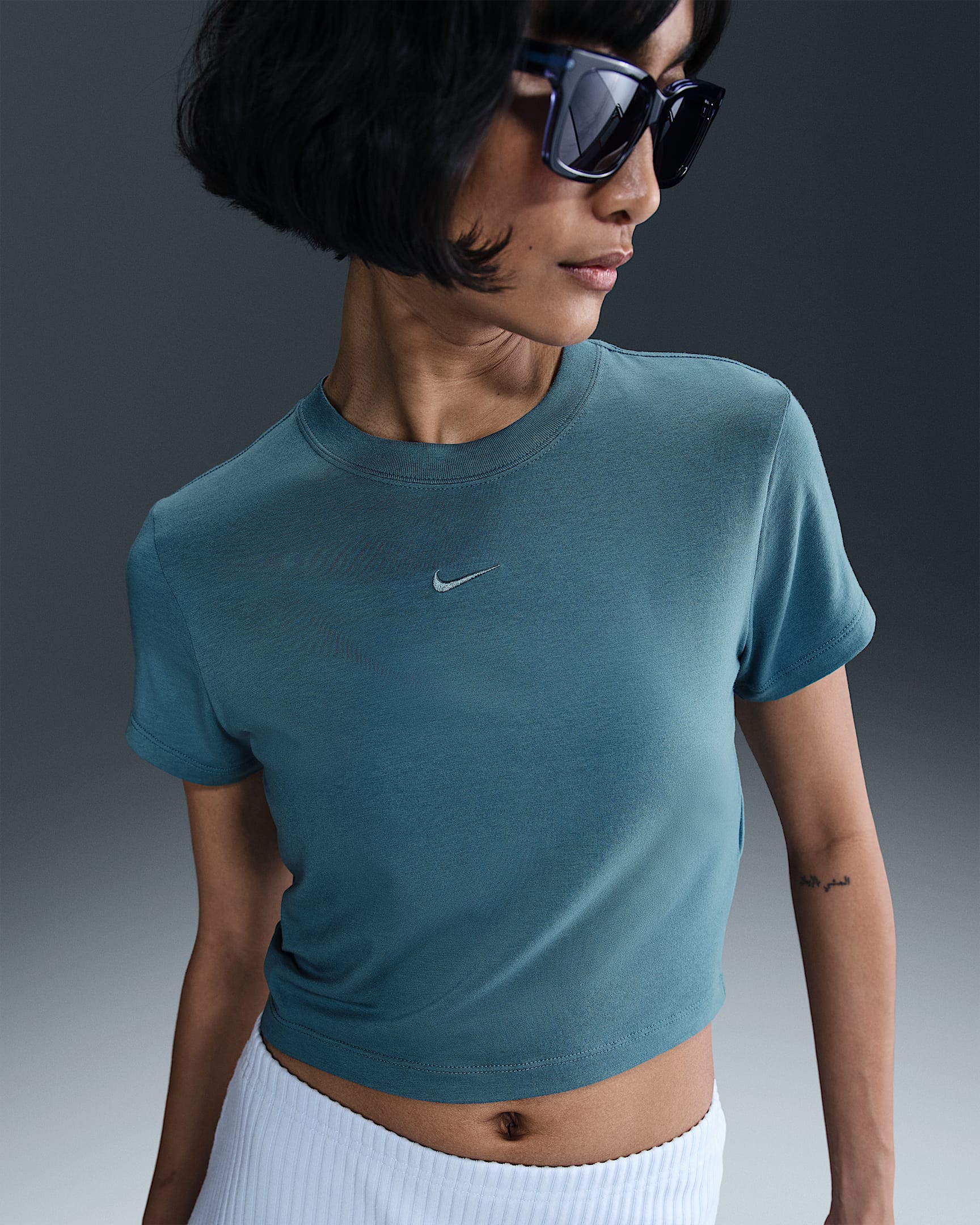 Nike Sportswear Chill Knit Women's Cropped T-Shirt - Smokey Blue