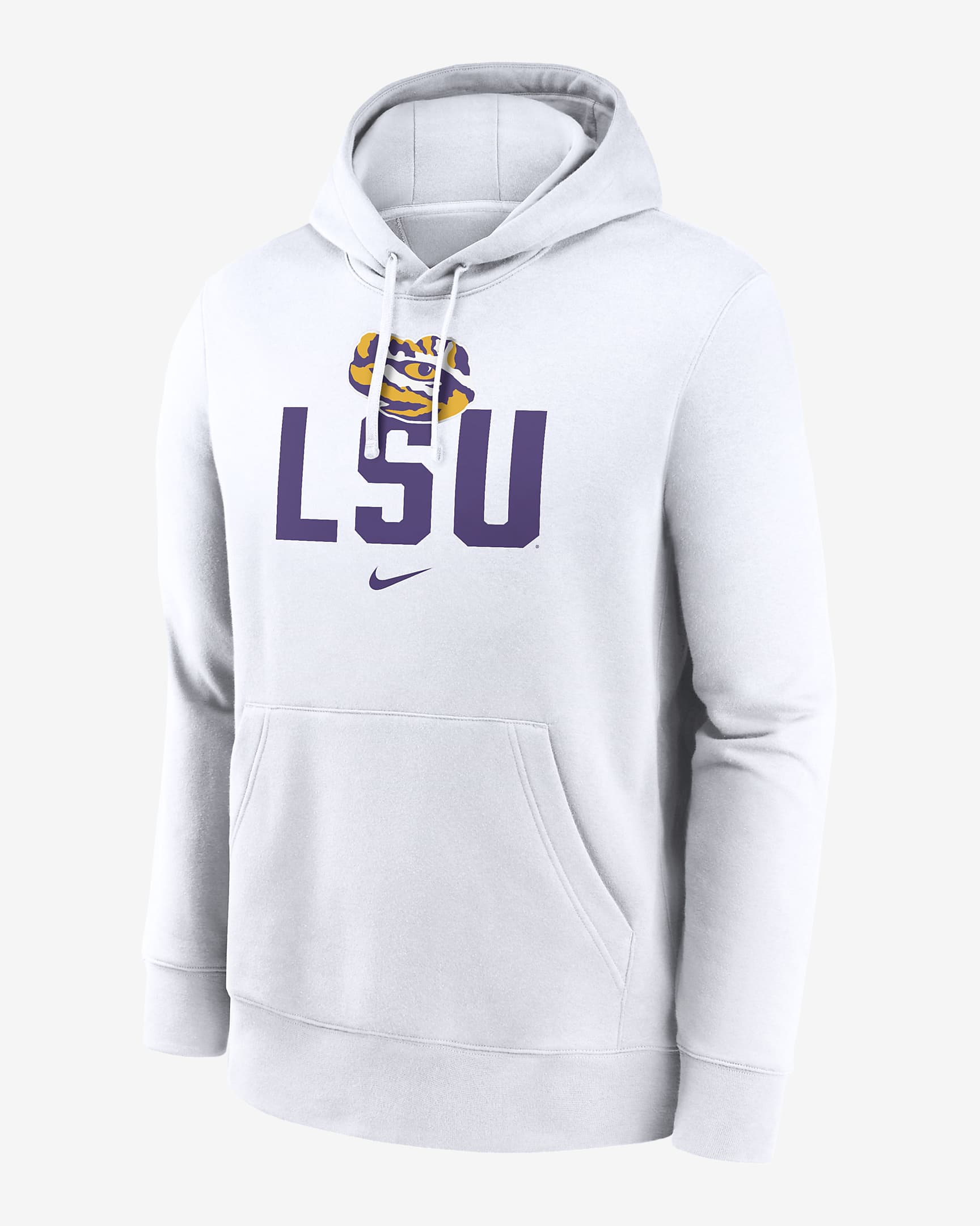 LSU Tigers Primetime Club Campus Men's Nike College Pullover Hoodie - White