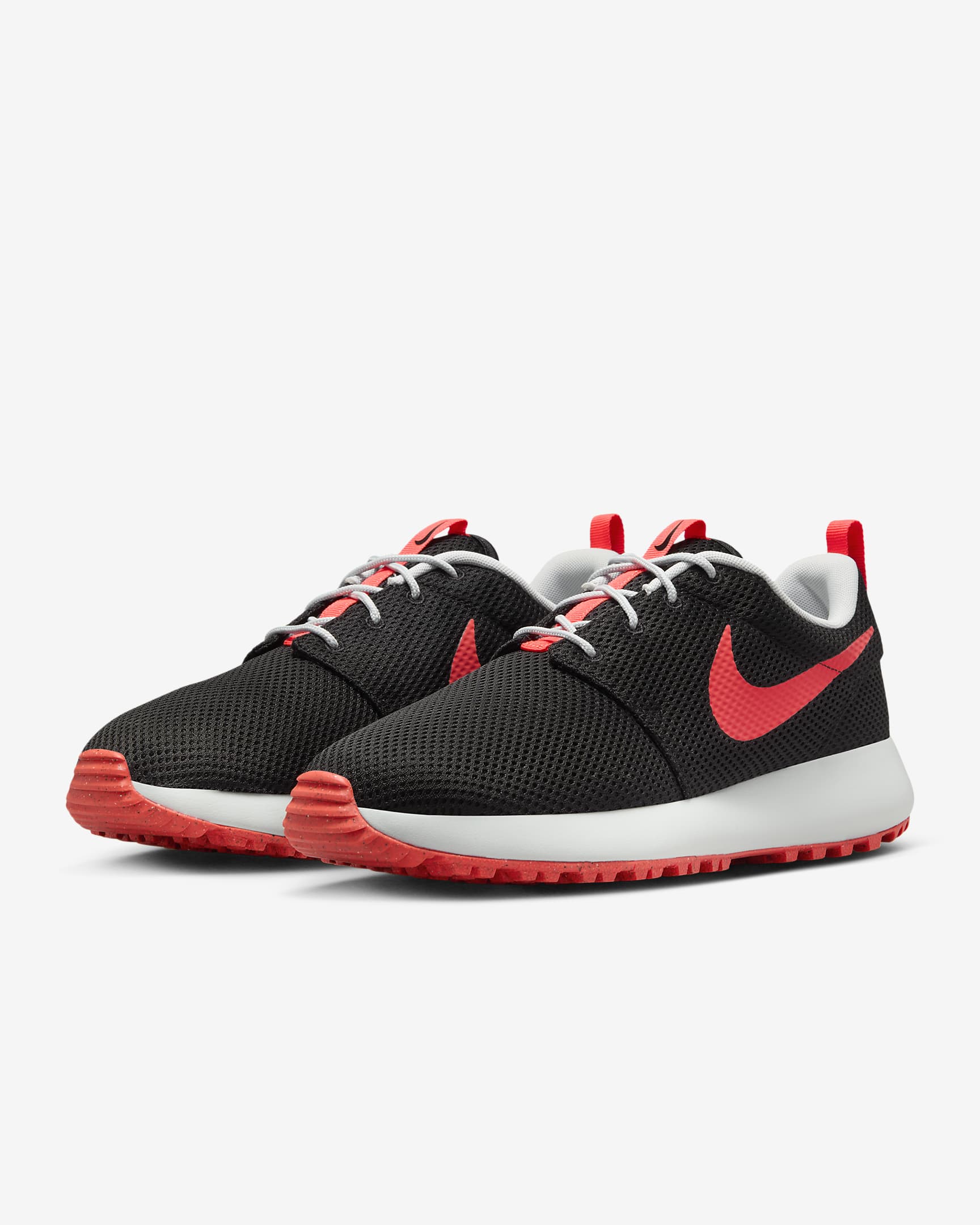 Roshe G Next Nature Golfschoenen voor heren - Zwart/Pure Platinum/Bright Crimson