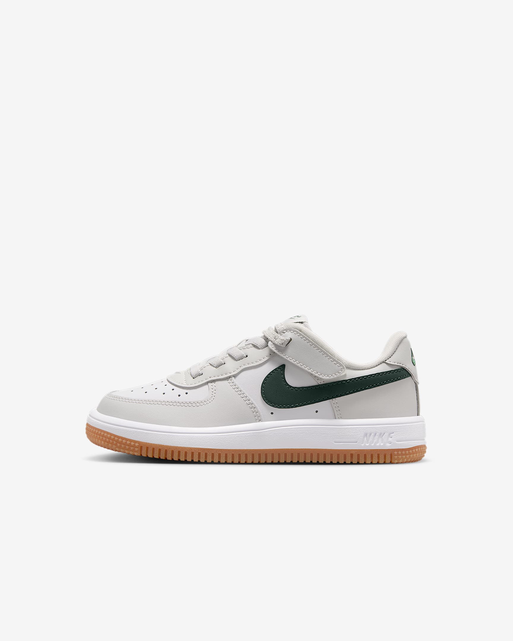 Nike Force 1 Low EasyOn Younger Kids' Shoes - Photon Dust/Fir/Gum Medium Brown/White
