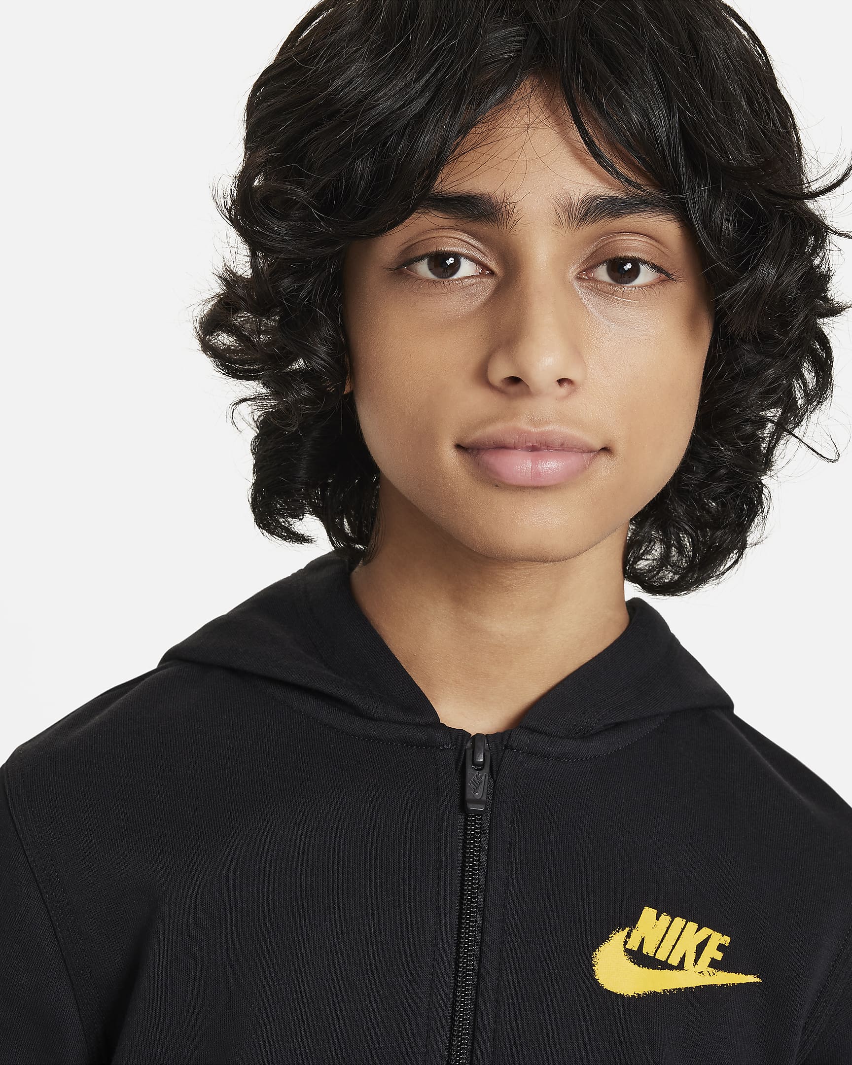Nike Sportswear Older Kids' (Boys') Fleece Full-Zip Graphic Hoodie - Black