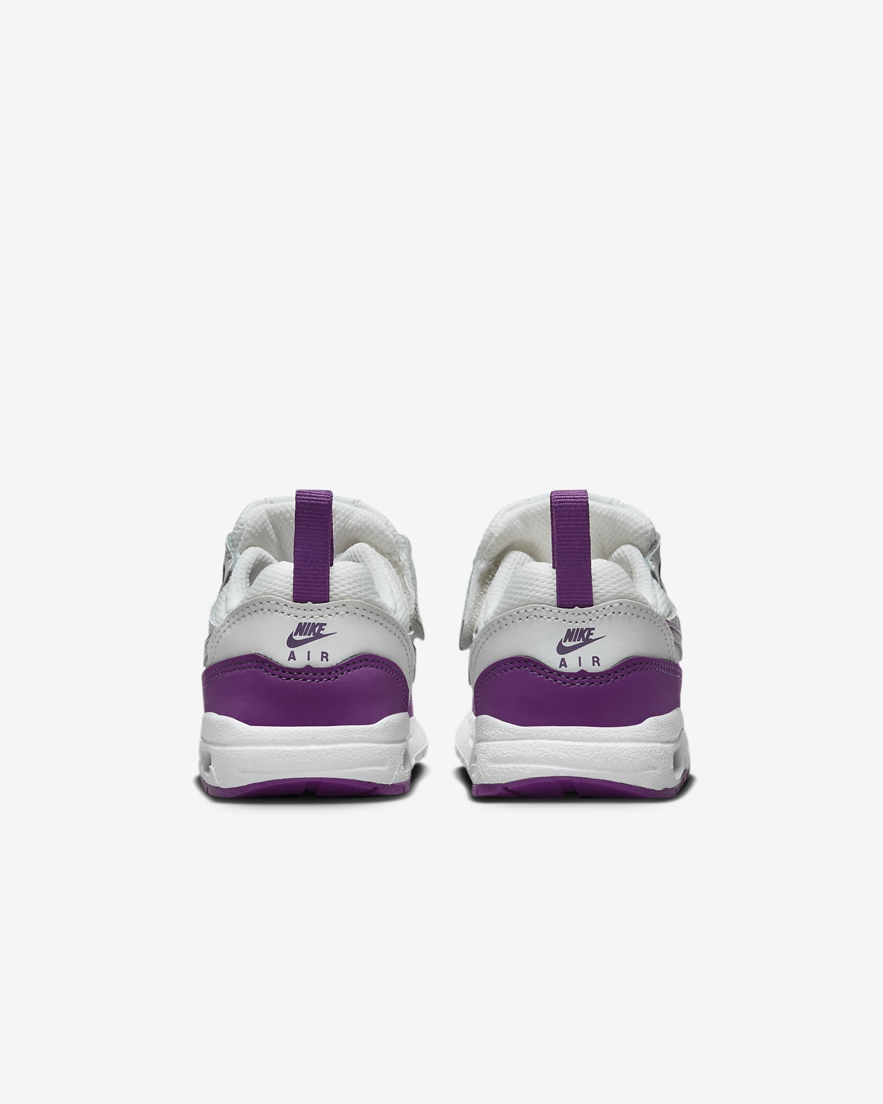 Tenis para bebé e infantiles Air Max 1 EasyOn - Blanco cumbre/Blanco/Violeta viotech