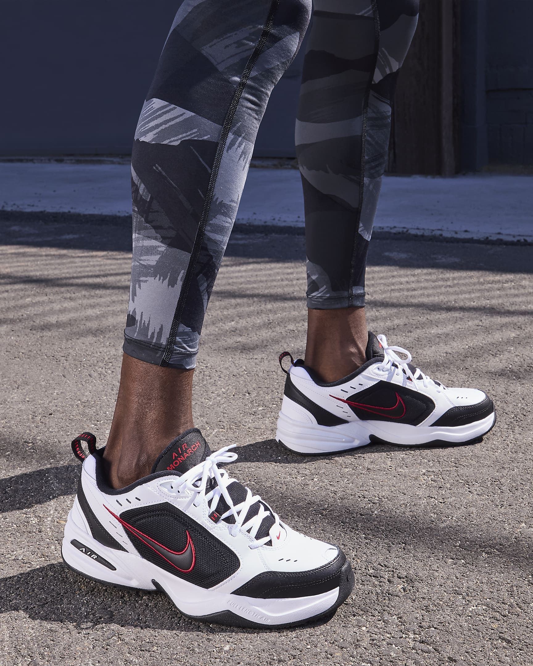 Nike Air Monarch IV Men's Workout Shoes - White/Black