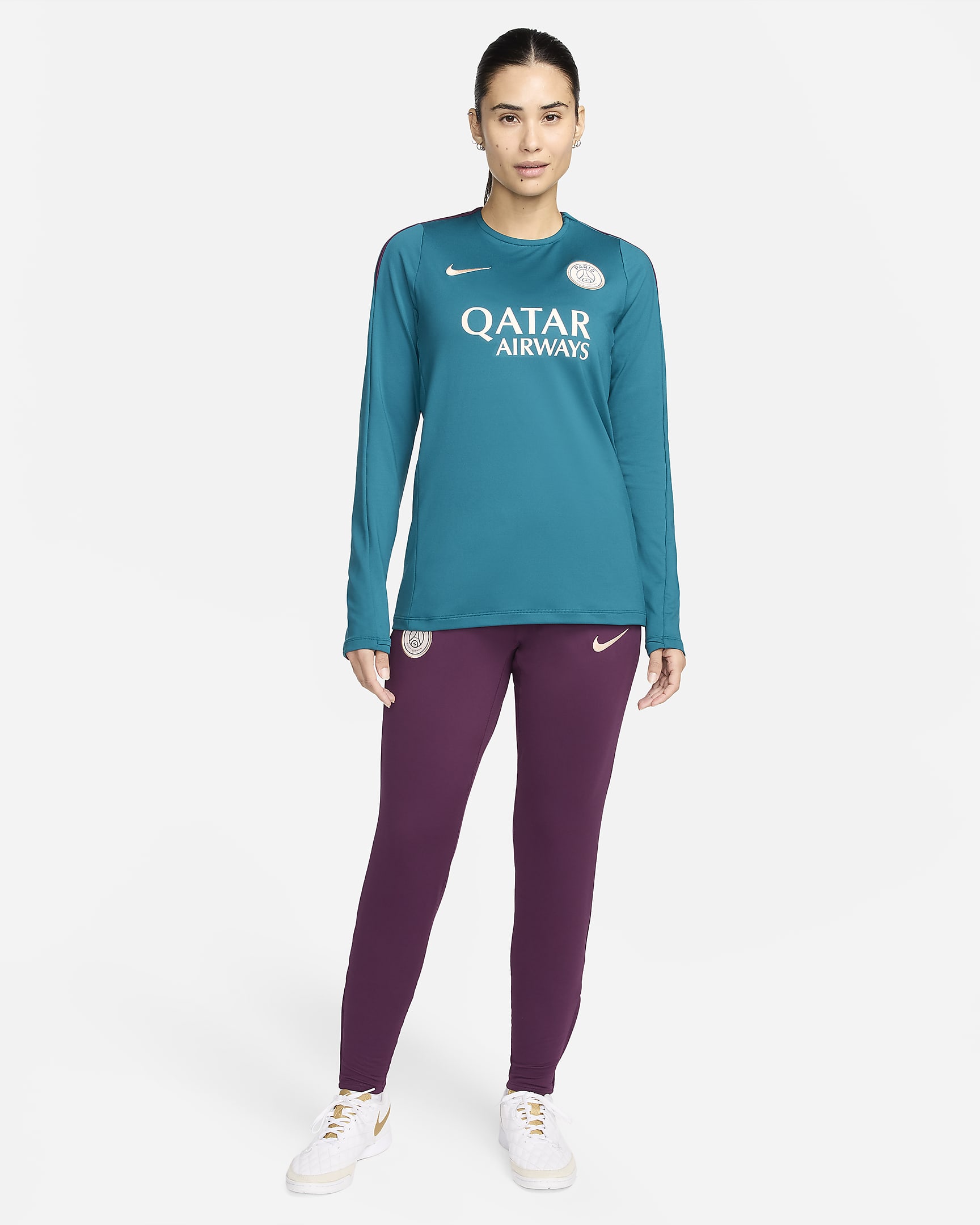 Paris Saint-Germain Strike Nike Dri-FIT knit voetbalbroek voor dames - Bordeaux/Geode Teal/Guava Ice