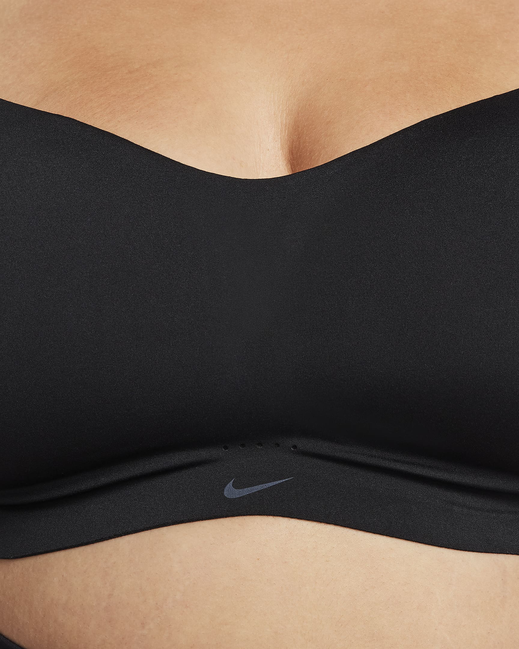 Nike Alate Minimalist Sujetador deportivo de sujeción ligera con almohadilla - Mujer - Negro/Negro/Dark Smoke Grey