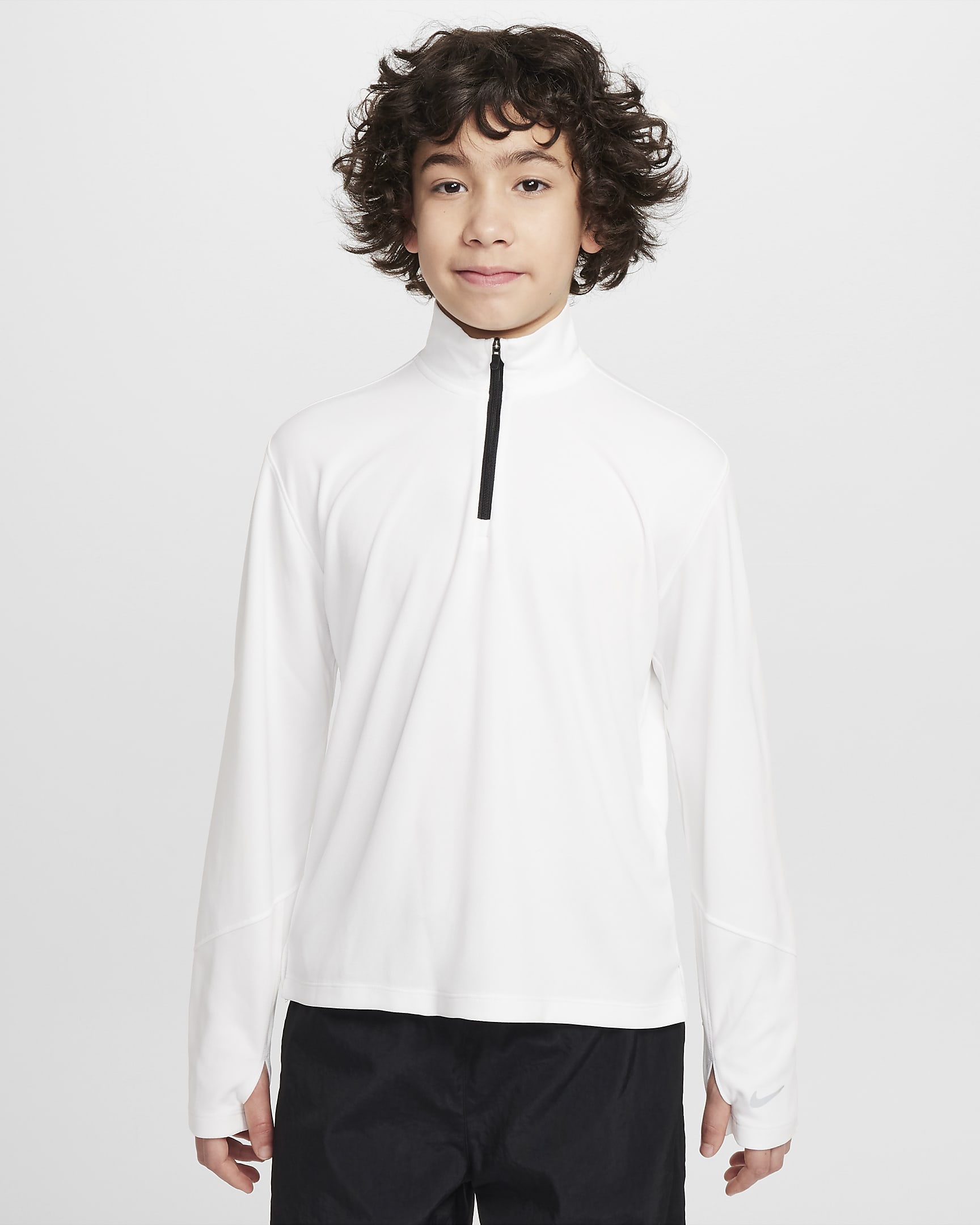 Maglia a manica lunga con zip a metà lunghezza Dri-FIT UV Nike Multi – Ragazzo - Bianco