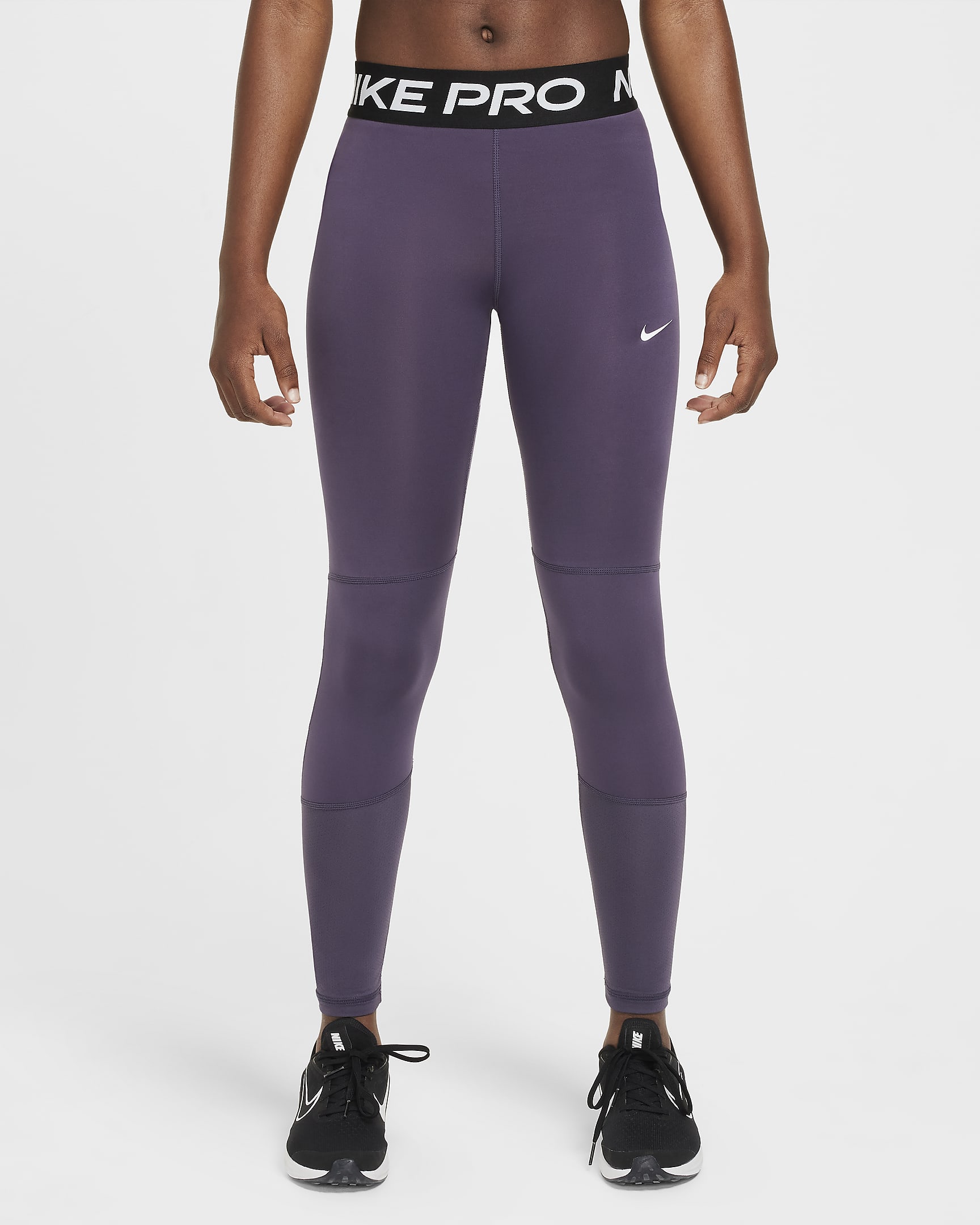 Γυναικεία κολάν Nike Pro Dri-FIT για μεγάλα κορίτσια - Dark Raisin/Λευκό