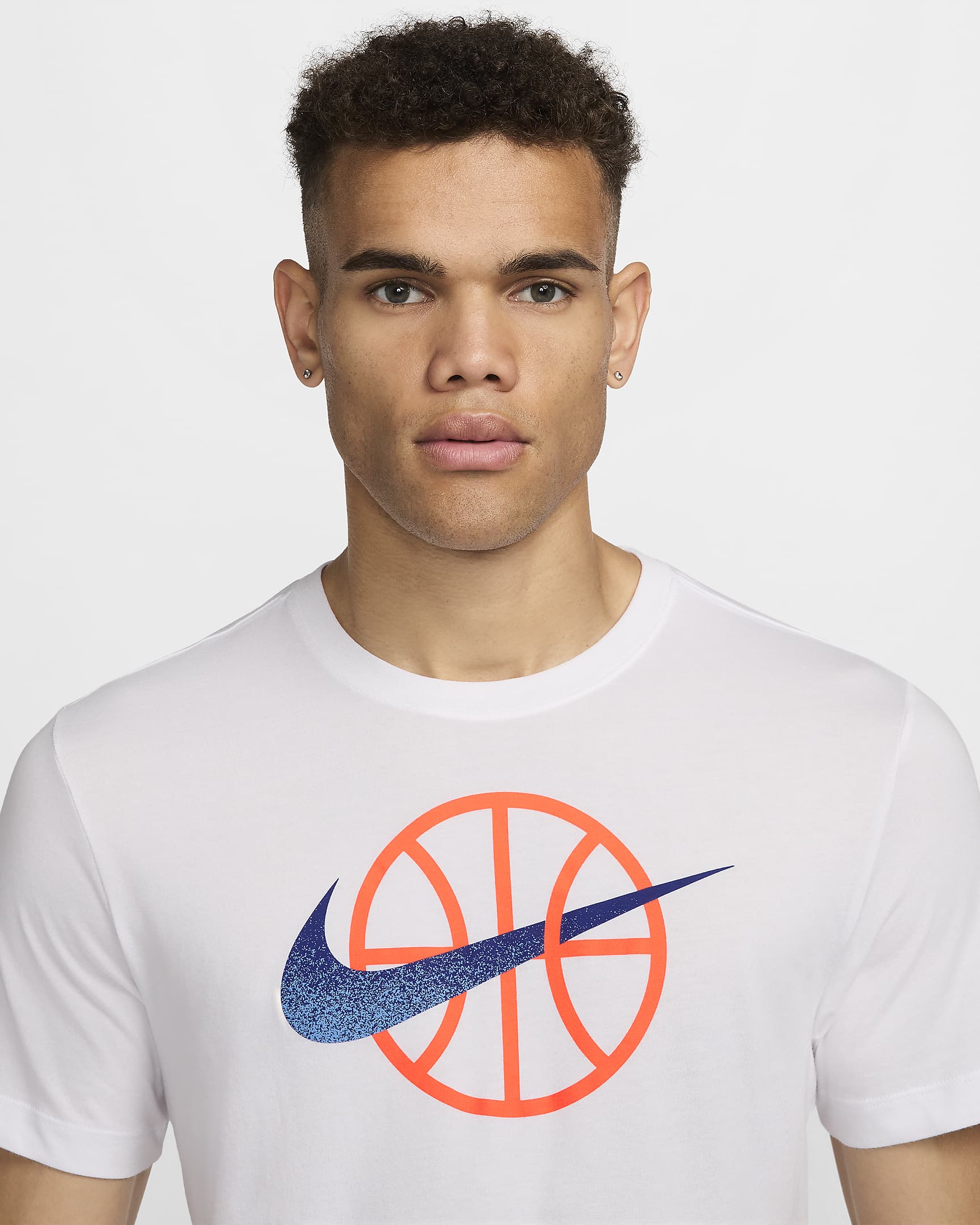 Ανδρικό T-Shirt μπάσκετ Dri-FIT Nike - Λευκό