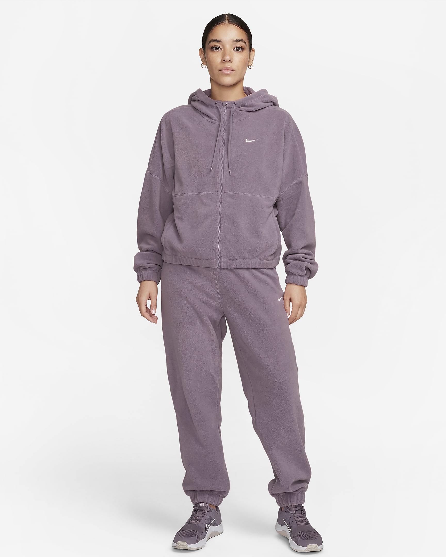 Nike Therma-FIT One lockere Fleecehose für Damen - Violet Dust/Pale Ivory