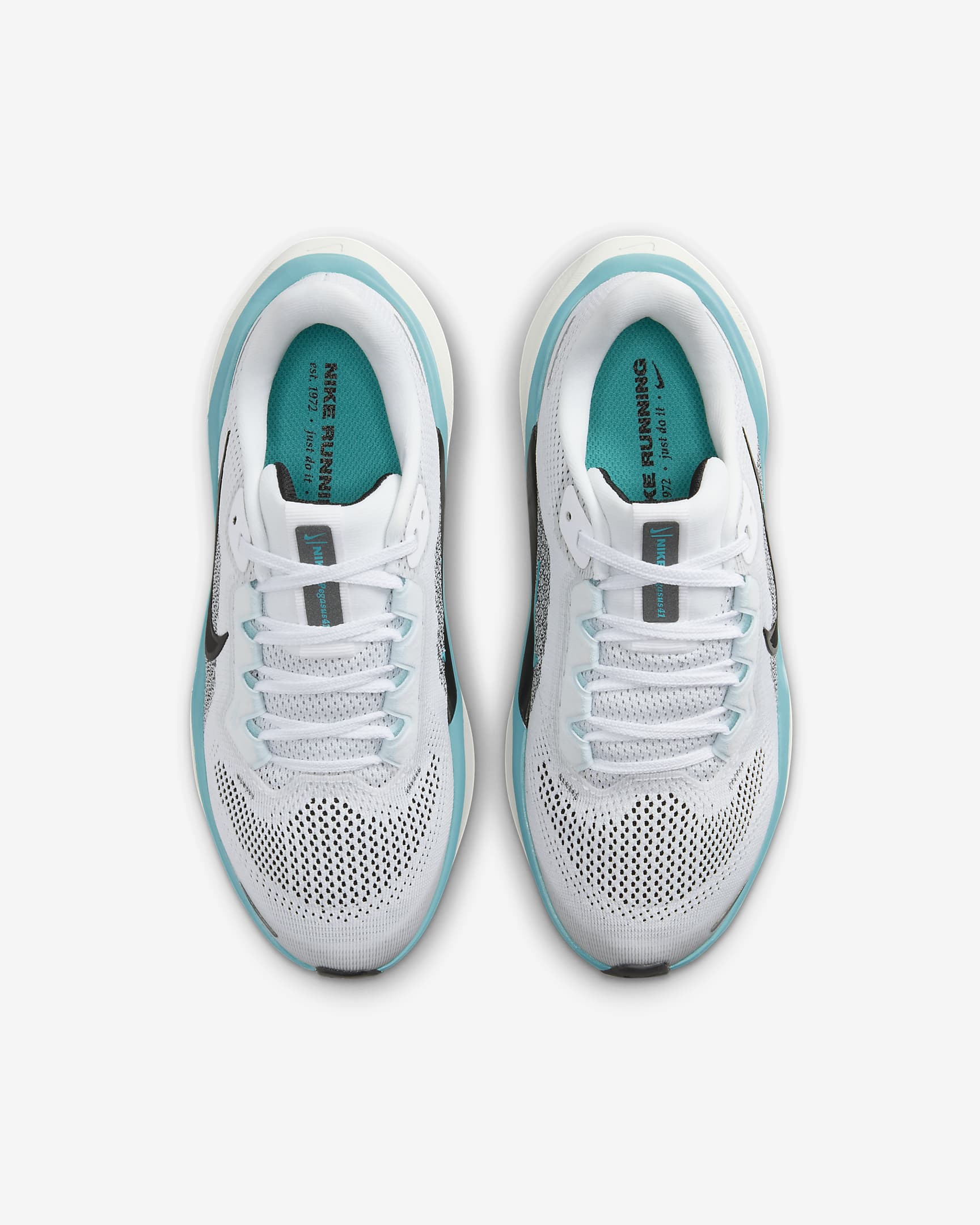 Nike Pegasus 41 Big Kids' Road Running Shoes - White/Dusty Cactus/Glacier Blue/Black