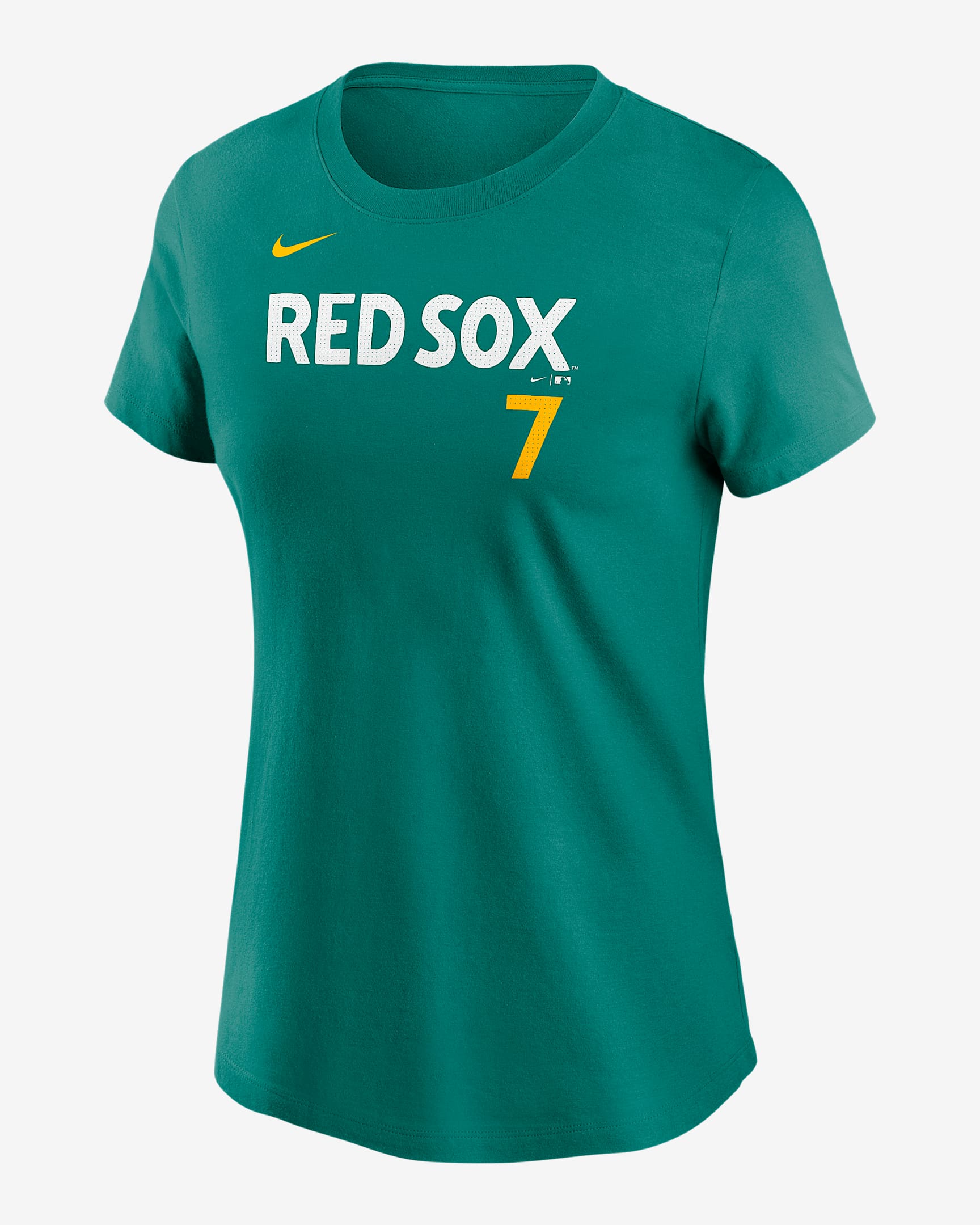 Playera Nike de la MLB para mujer Masataka Yoshida Boston Red Sox City Connect Fuse - Verde