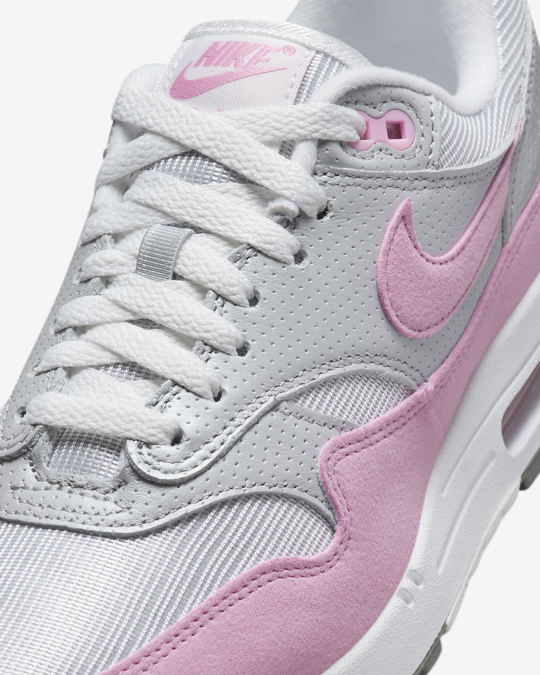 Nike Air Max 1 '87 Women's Shoes - Metallic Platinum/Flat Pewter/Summit White/Pink Rise