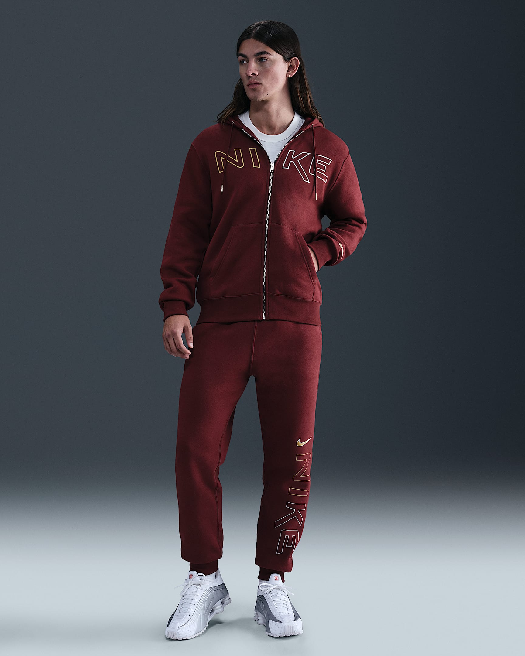 Joggers de tejido Fleece para hombre Nike Sportswear Club - Rojo team oscuro