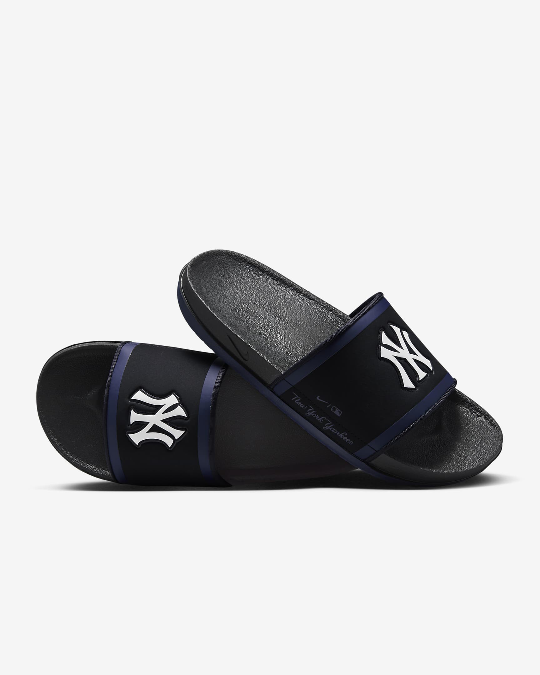 Chancla Nike Offcourt (MLB New York Yankees) - Negro/Azul marino universitario/Blanco