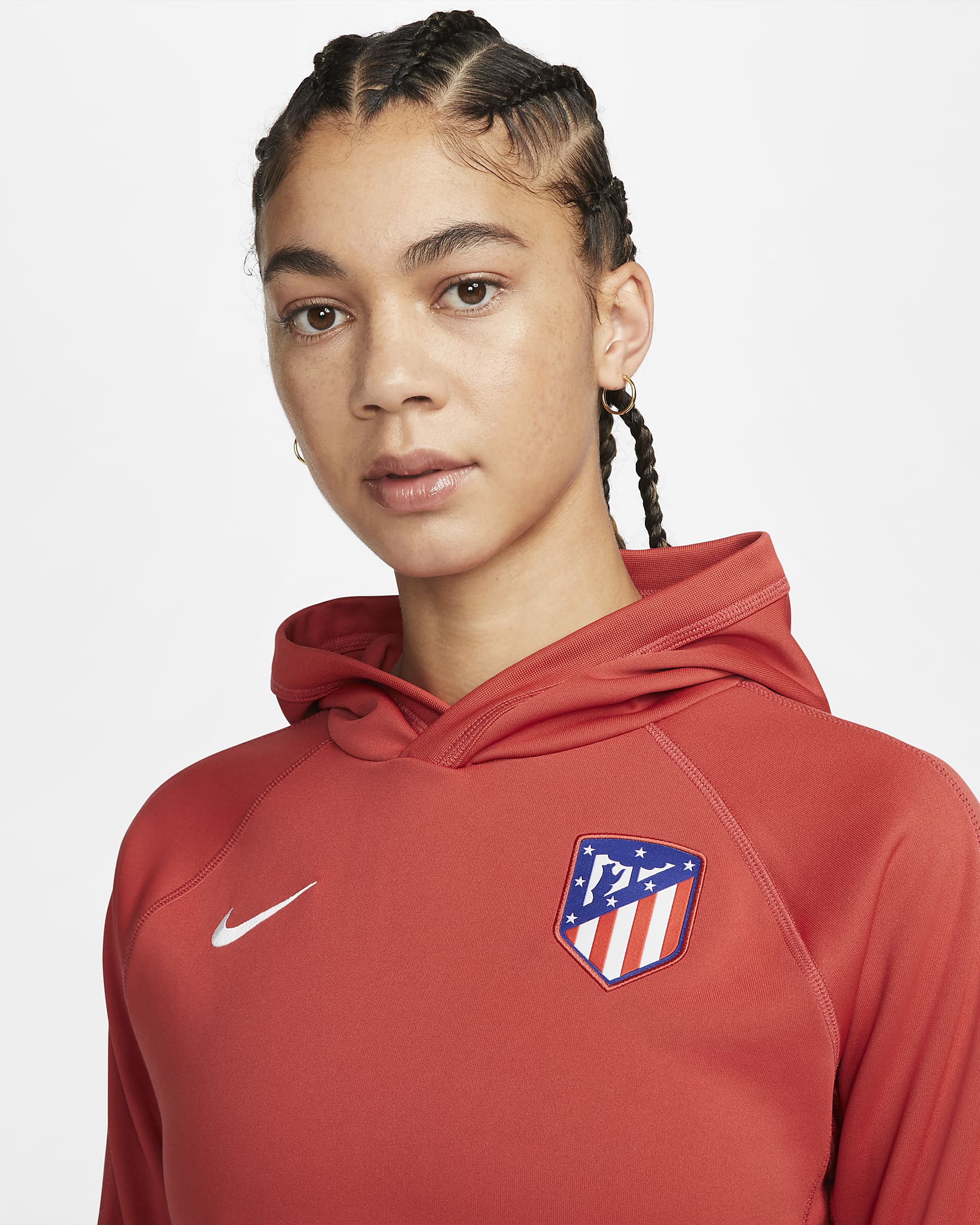 Atlético Madrid Women's Nike Dri-FIT Pullover Hoodie. Nike HR