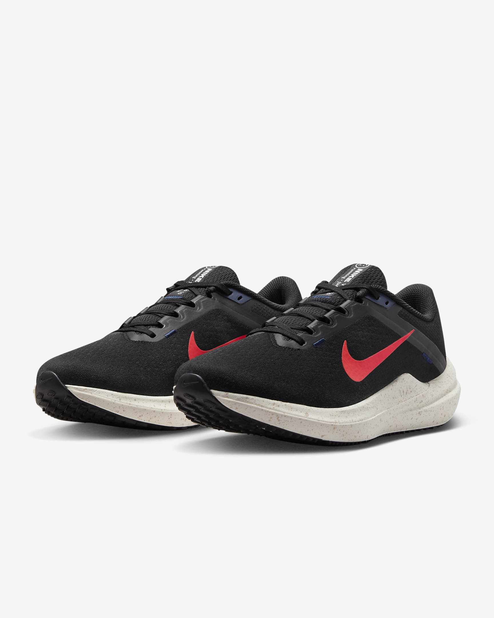 Nike Winflo 10 Men's Road Running Shoes - Black/Obsidian/Sail/Bright Crimson