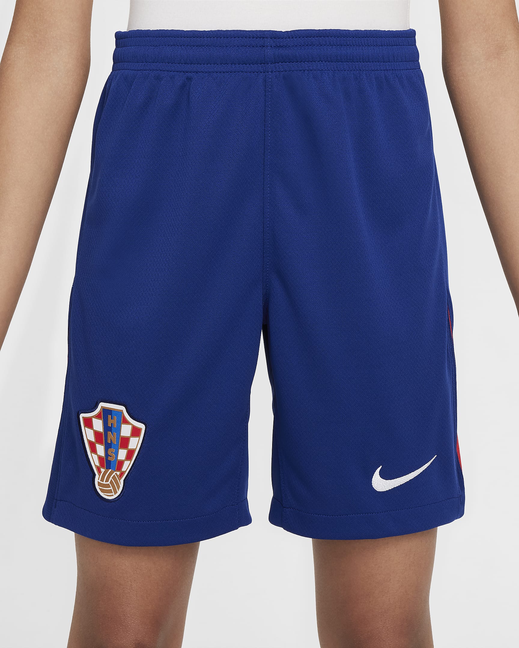 Kroatië 2024/25 Stadium Thuis/Uit Nike replica voetbalshorts met Dri-FIT voor kids - Deep Royal Blue/University Red/Wit