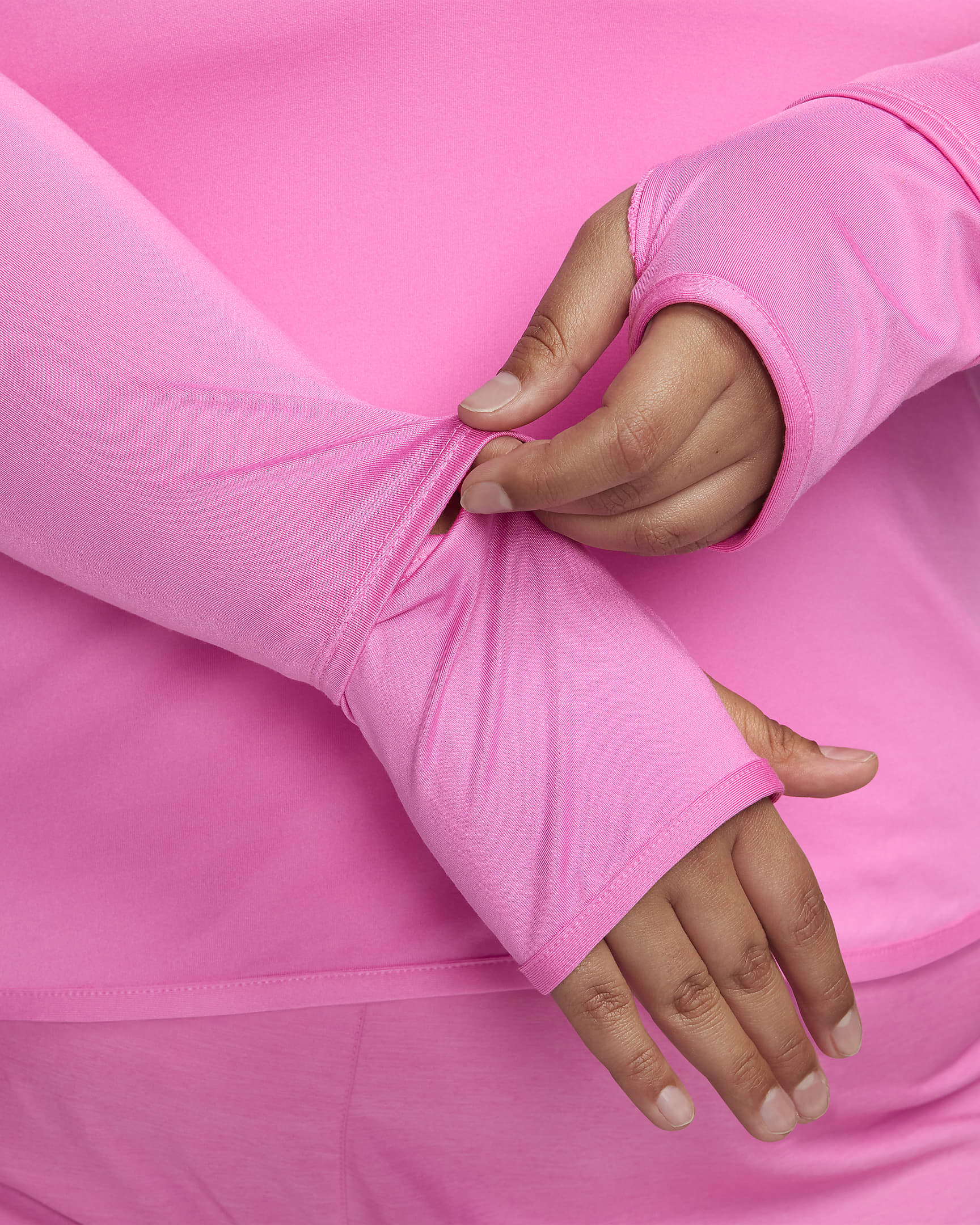 Nike Dri-FIT Swift Element UV Women's 1/4-Zip Running Top (Plus Size) - Playful Pink