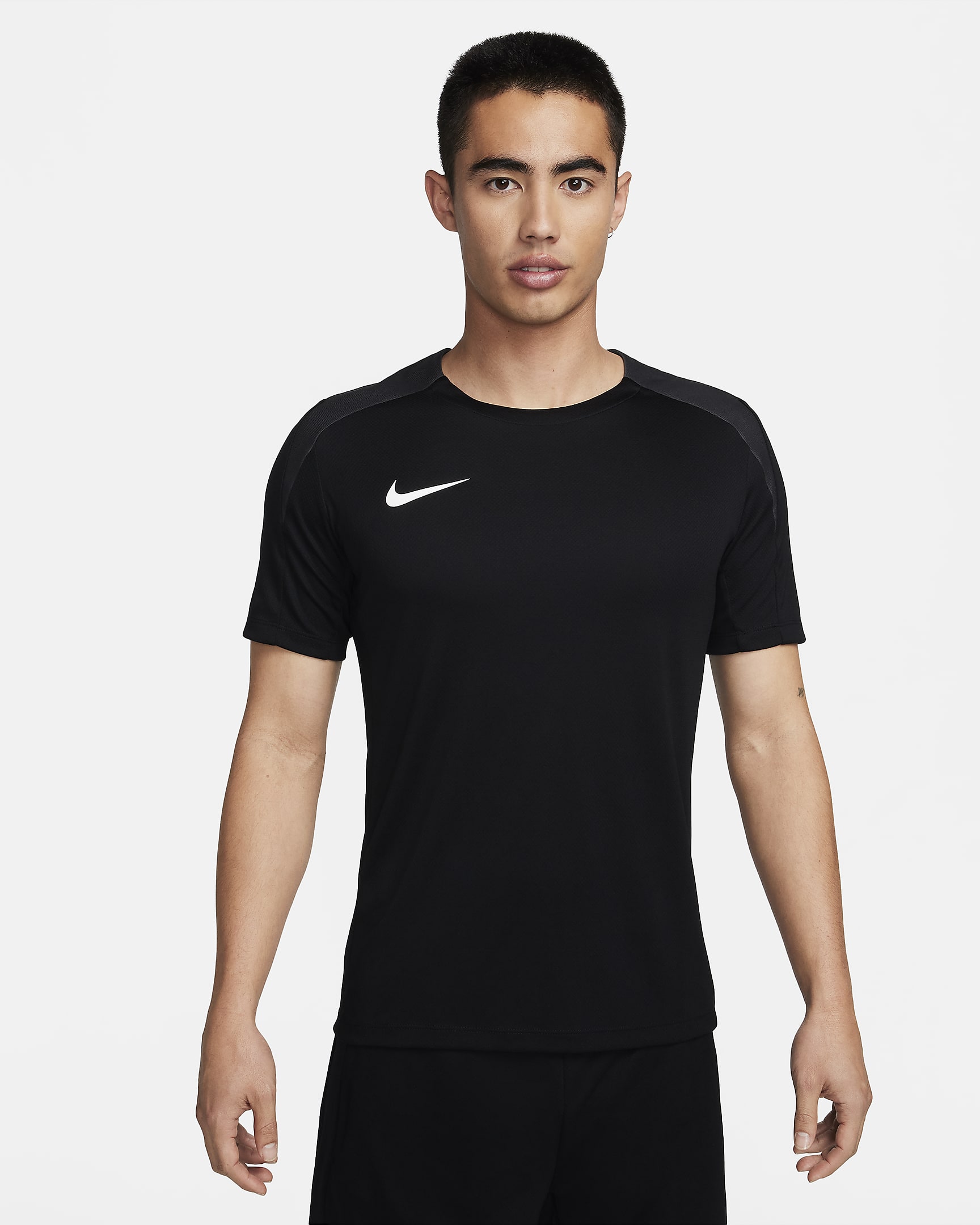 Nike Strike 男款 Dri-FIT 短袖足球上衣 - 黑色/黑色/Anthracite/白色