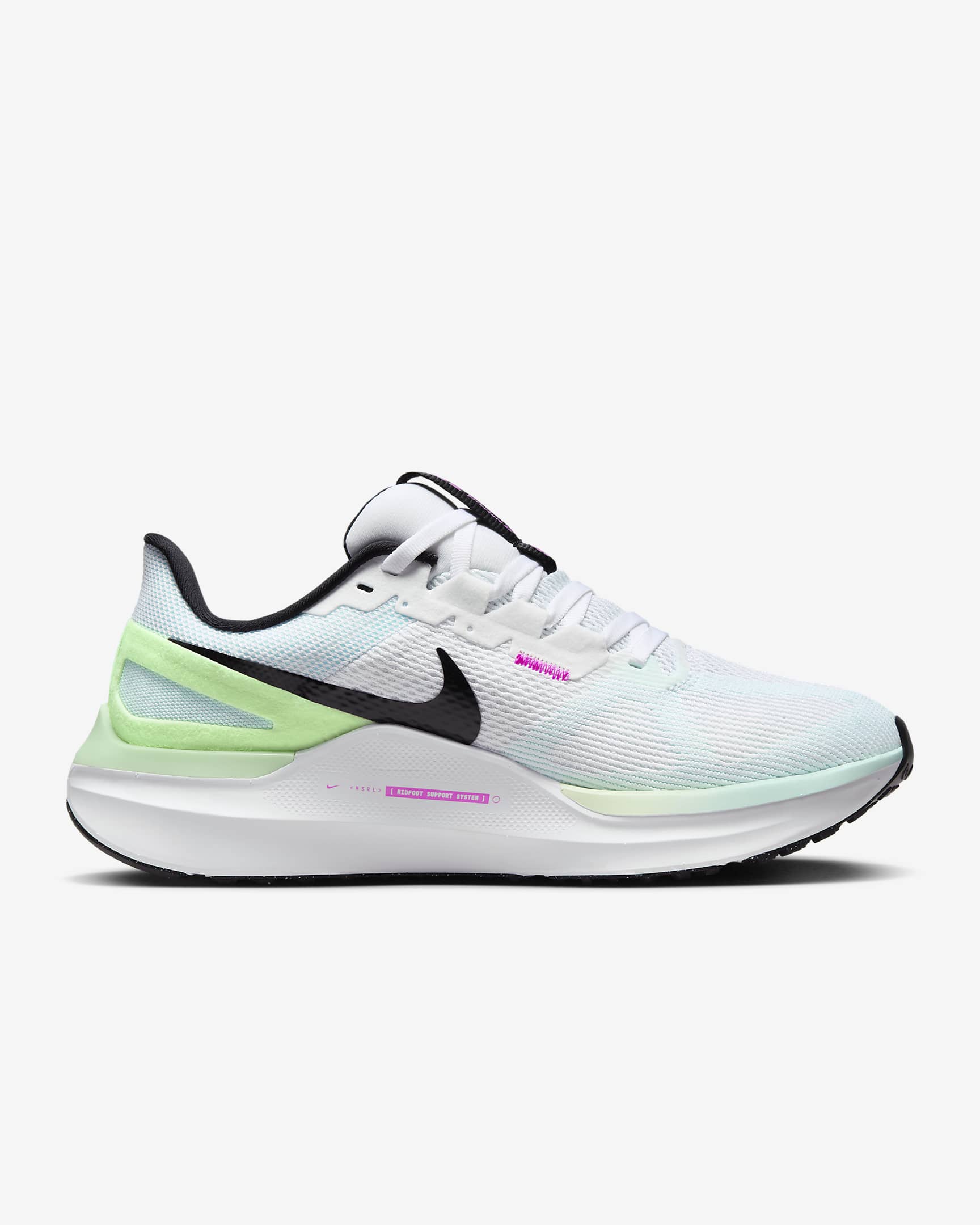 Nike Structure 25 Women's Road Running Shoes - White/Glacier Blue/Vapor Green/Black