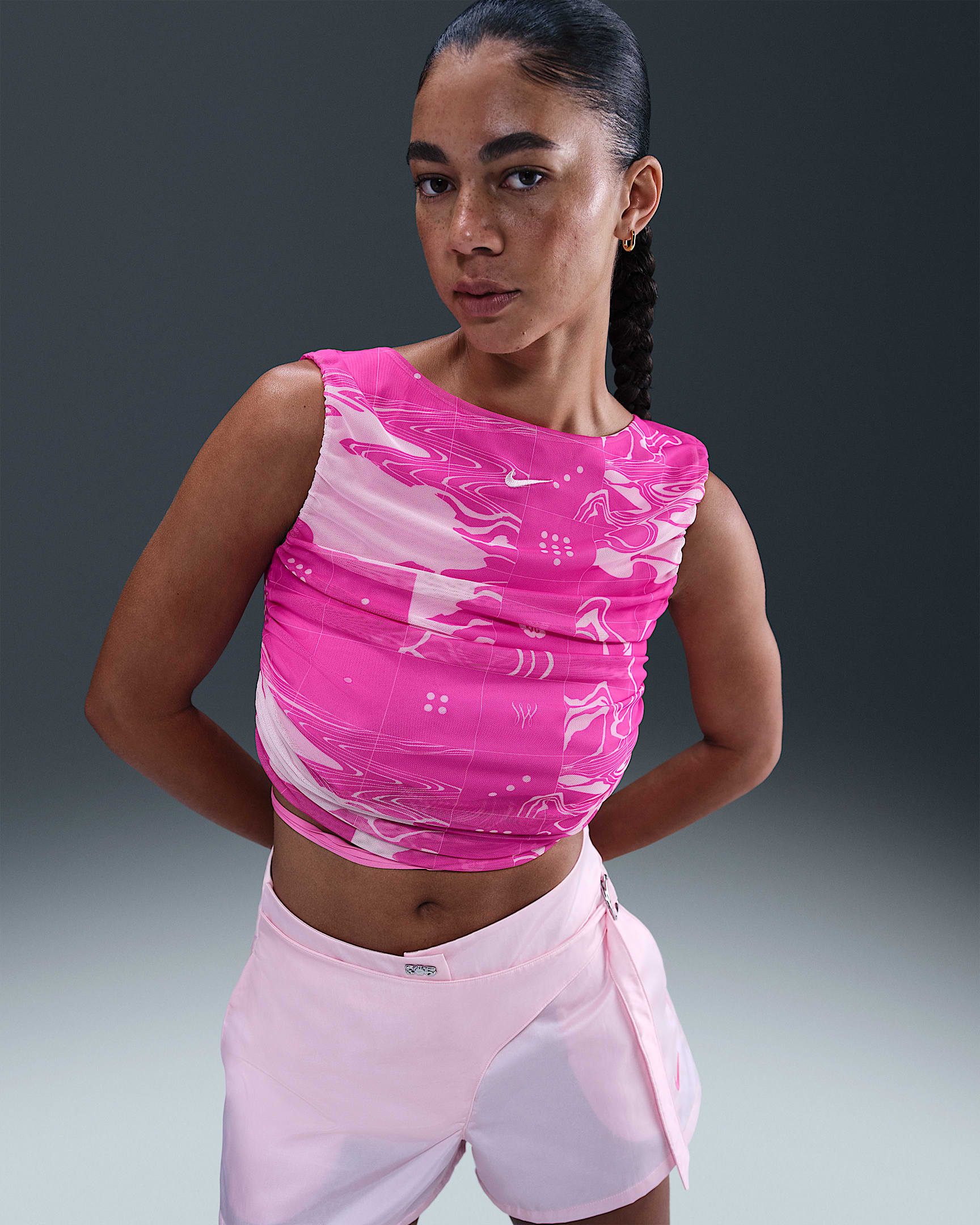 Serena Williams Design Crew Women's Crop Tank Top - Pink Foam/Playful Pink/Pink Foam